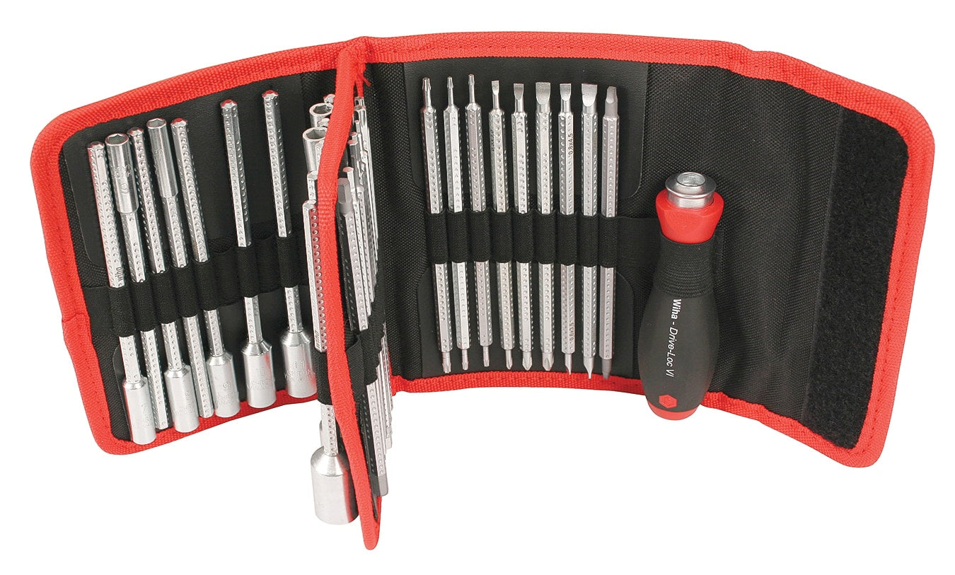 Wiha SoftFinish Drive-Loc 32-Piece Composite Handle Assorted Drive Screwdriver Set 28188
