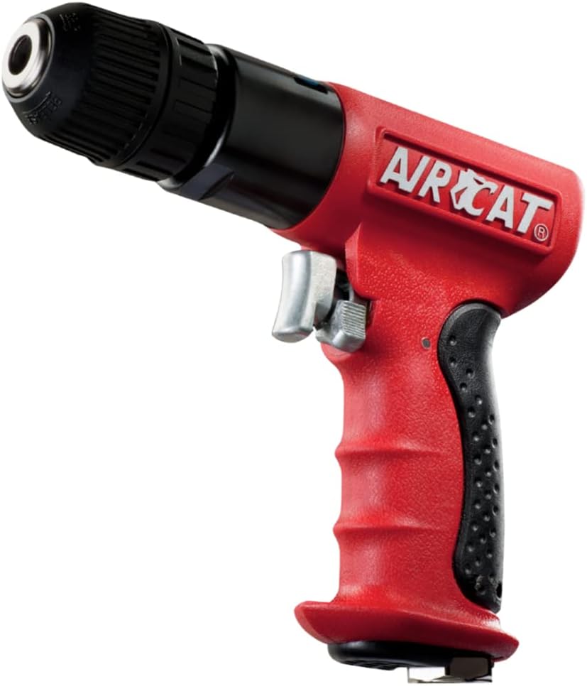 AIRCAT Pneumatic Tools 4338 .6 HP 3/8-Inch Composite Reversible Drill with Jacobs Chuck 1,800 RPM