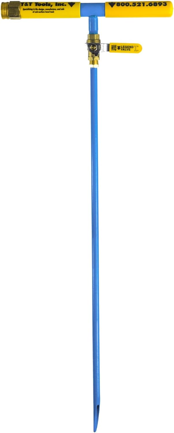 T&T Tools 48 Inch Water Probe - Steel Deep Root Irrigator for Trees - Professional Drip Irrigation Tool with Self Drilling Tip- Brass Valve -Deep Drip Watering Stakes for Efficient Deep Root Hydration