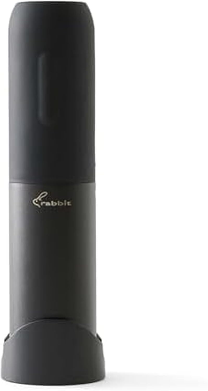 Rabbit Compact Electric Corkscrew Wine Bottle Opener, Black, 10.75 Inch