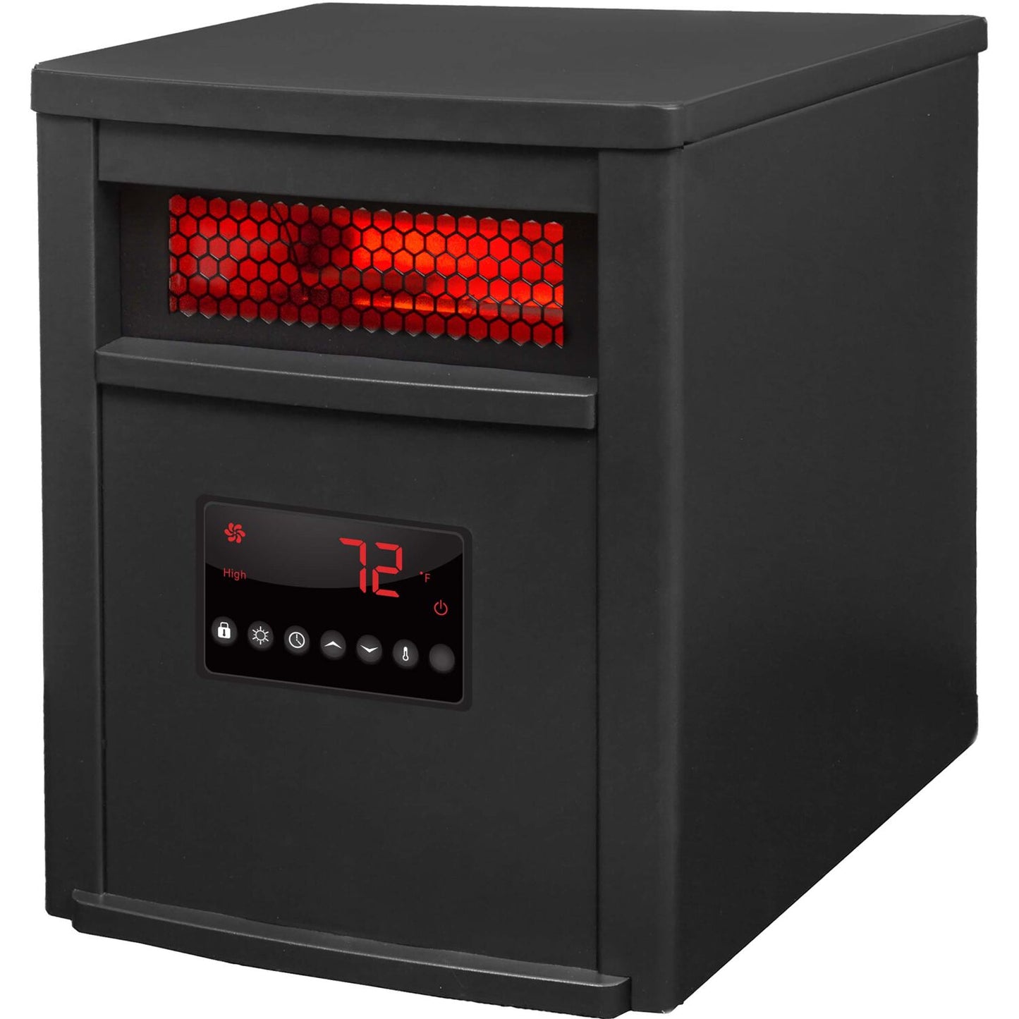 Lifesmart 15-in W Black Infrared Quartz Electric Fireplace HT1012R