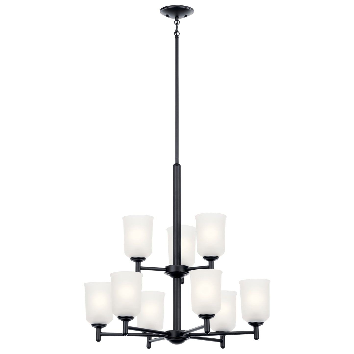 Kichler Shailene 9 -Light Black Transitional For Use in Bedrooms, Dining Rooms, Foyers, Kitchens, Living Rooms Chandelier 5271883