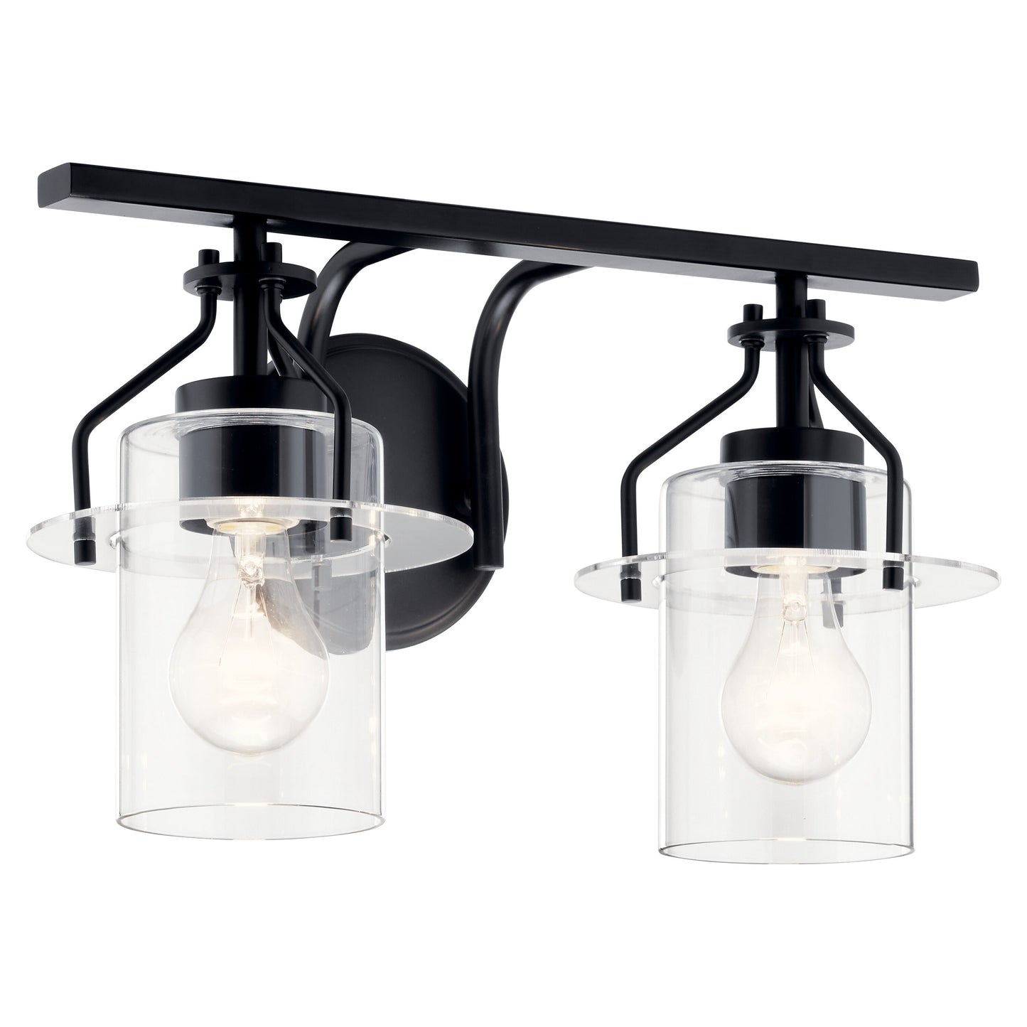 Kichler Everett 16-in 2 -Light Black Industrial Vanity light 5271863