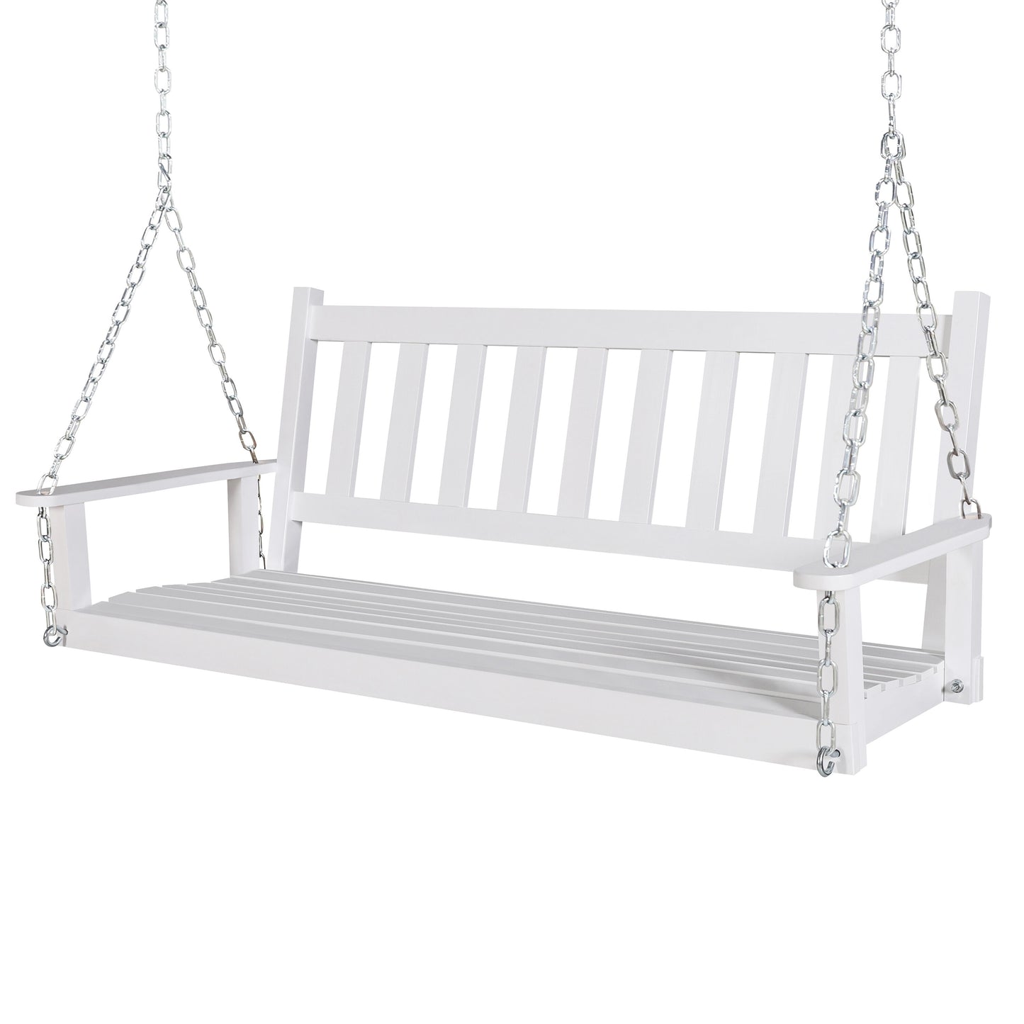VEIKOUS 2 -person White Wood Outdoor Glider