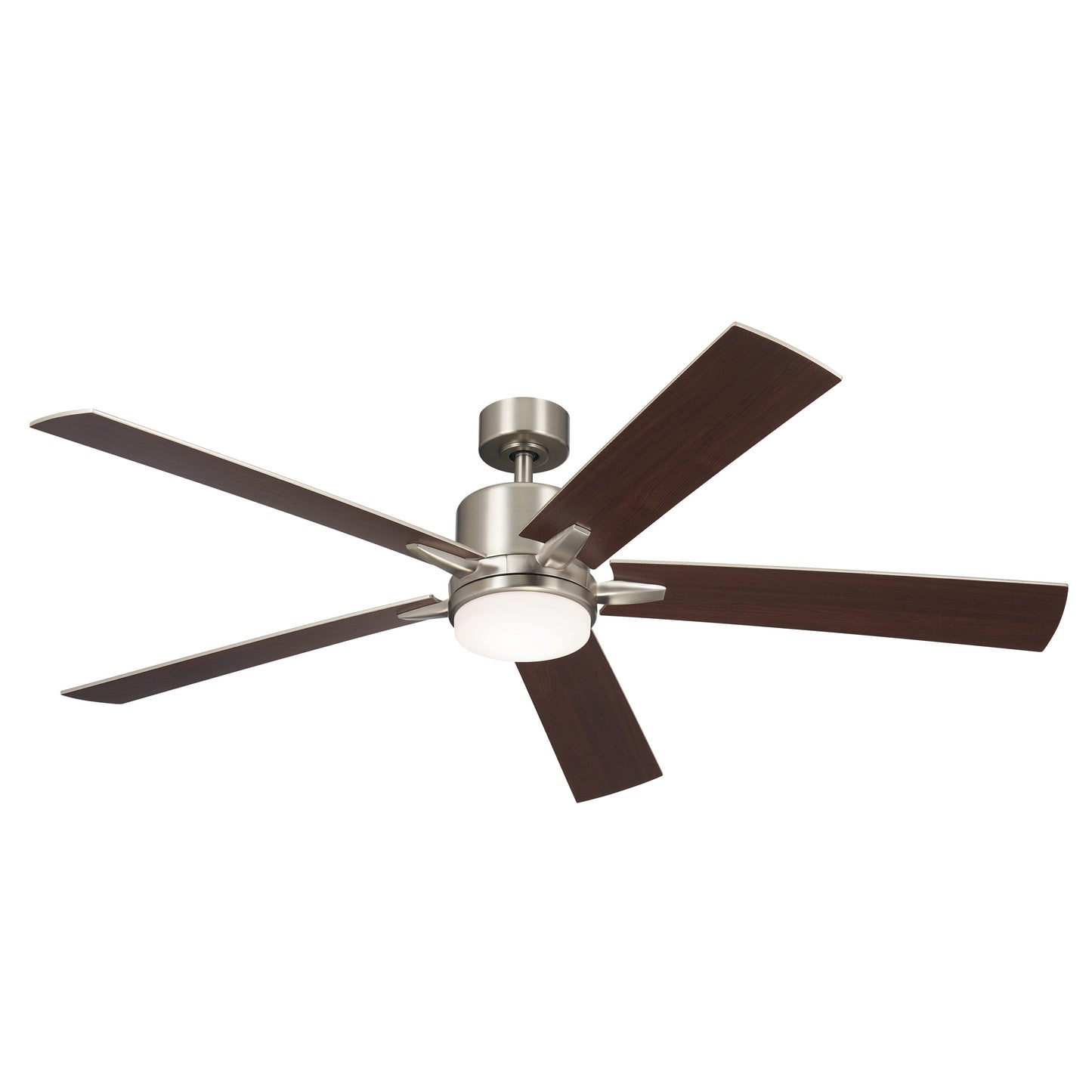 Kichler Lucian 60-in Integrated LED Brushed Nickel with Walnut Blades Ceiling Fan With Light ( 5 -Blade )