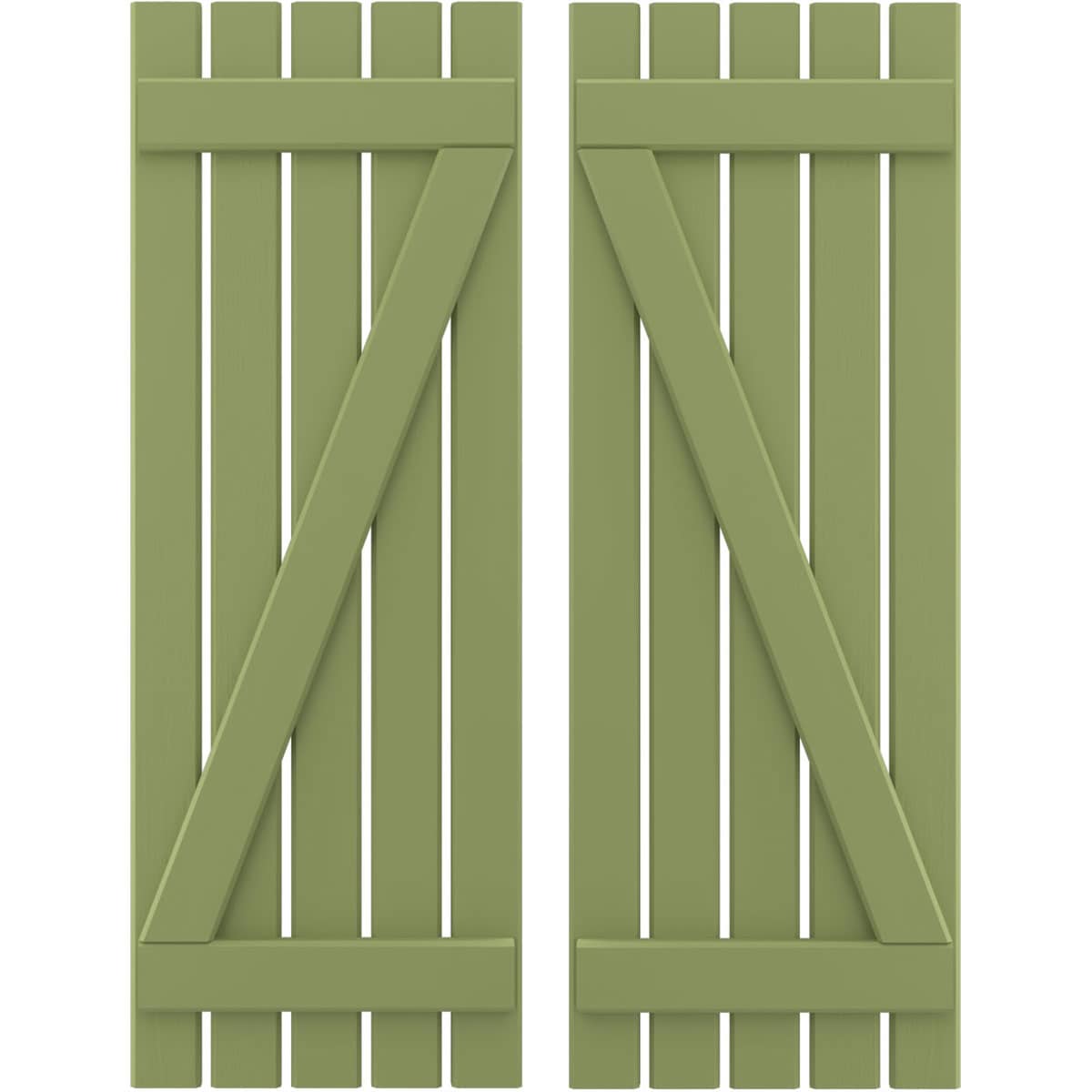 Ekena Millwork 19.5-in W x 74-in H Moss Green Board and batten Wood Exterior Shutters ( 2 -Pack )