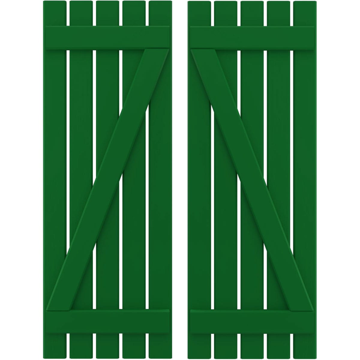 Ekena Millwork 19.5-in W x 70-in H Viridian Green Board and batten Wood Exterior Shutters ( 2 -Pack )