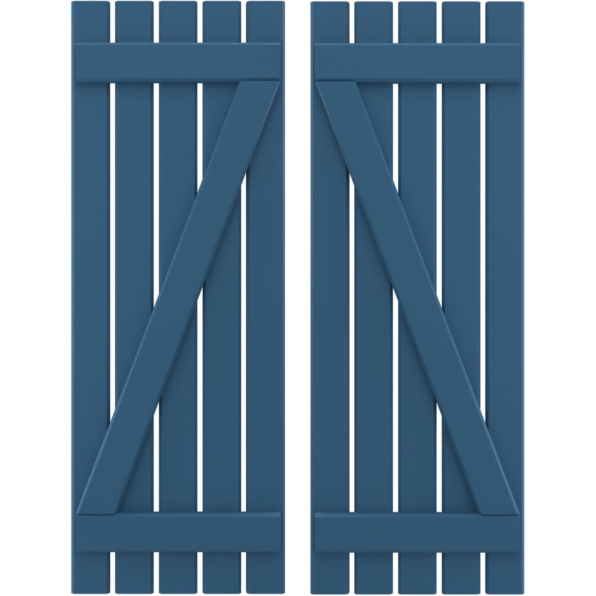 Ekena Millwork 19.5-in W x 78-in H Sojourn Blue Board and batten Wood Exterior Shutters ( 2 -Pack )