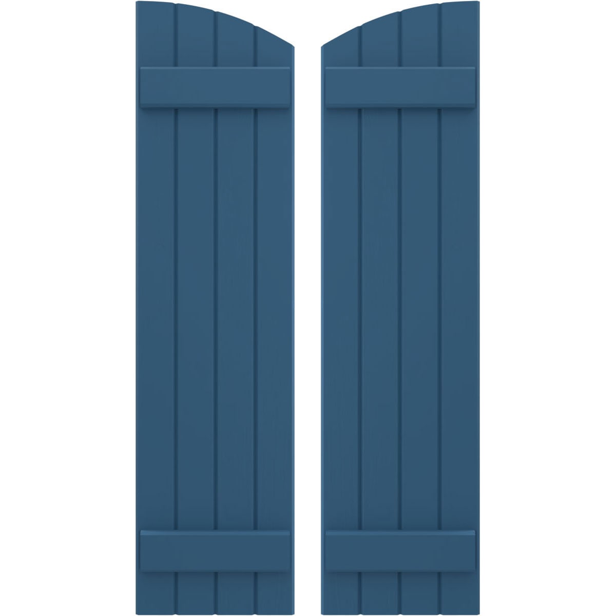 Ekena Millwork 14-in W x 77-in H Sojourn Blue Paintable/Stainable Board and batten Framed Wood Exterior Shutters ( 2 -Pack )
