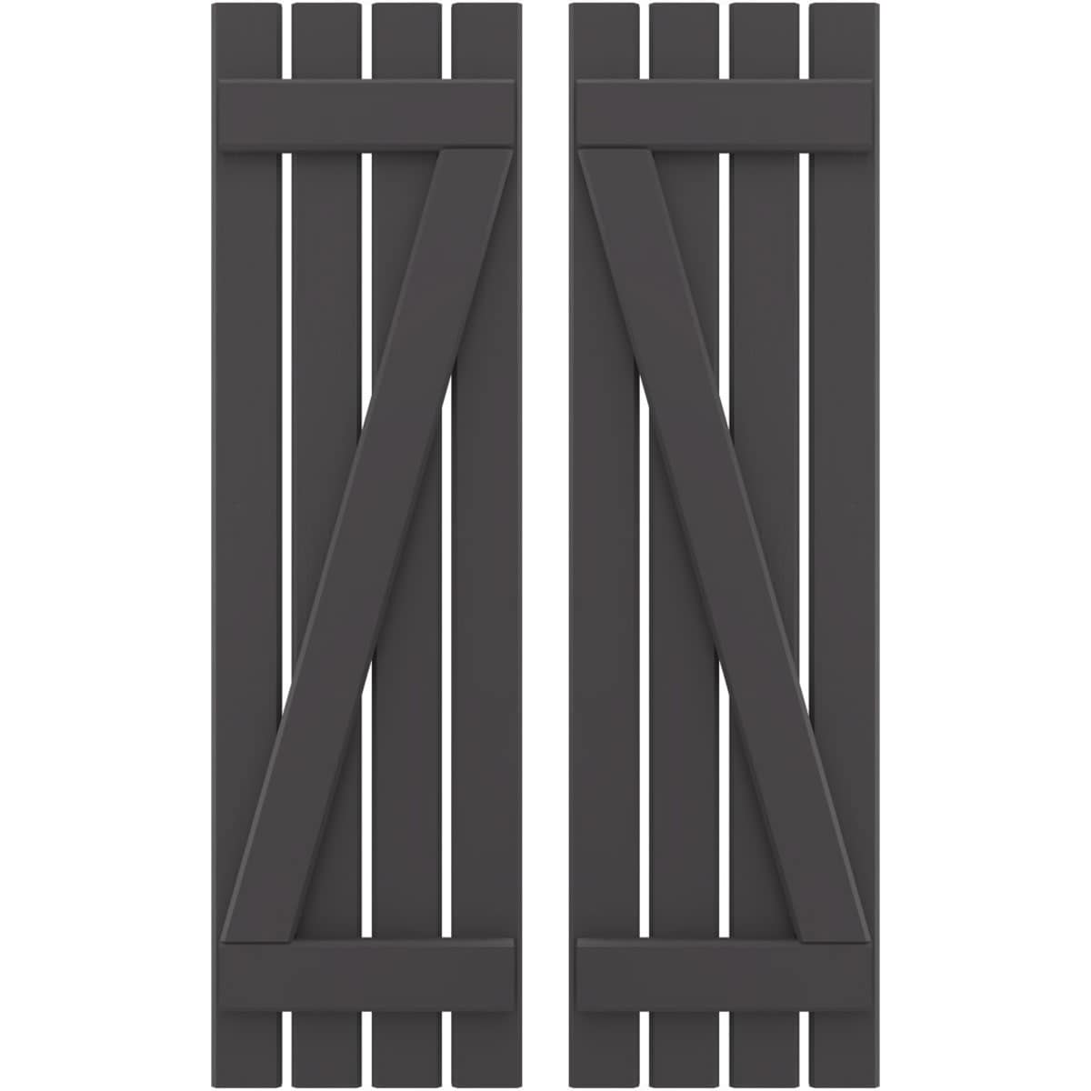 Ekena Millwork 15.5-in W x 80-in H Shadow Mountain Board and batten Wood Exterior Shutters ( 2 -Pack )