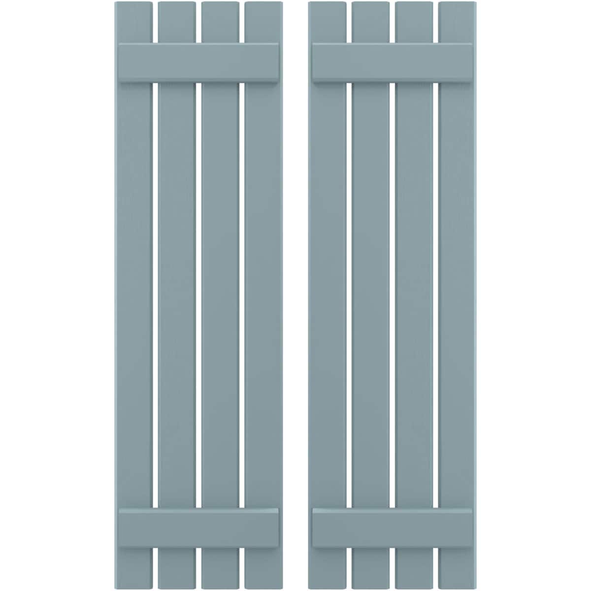 Ekena Millwork 15.5-in W x 78-in H Peaceful Blue Board and batten Wood Exterior Shutters ( 2 -Pack )