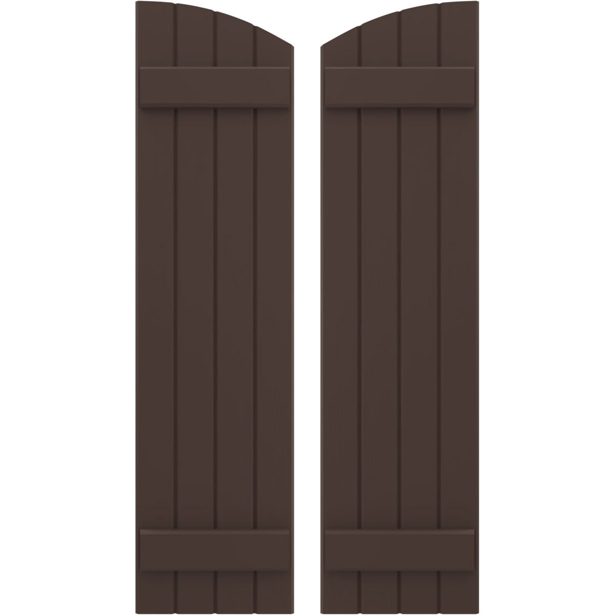 Ekena Millwork 14-in W x 76-in H Raisin Brown Paintable/Stainable Board and batten Spaced with z-bar Wood Exterior Shutters ( 2 -Pack )