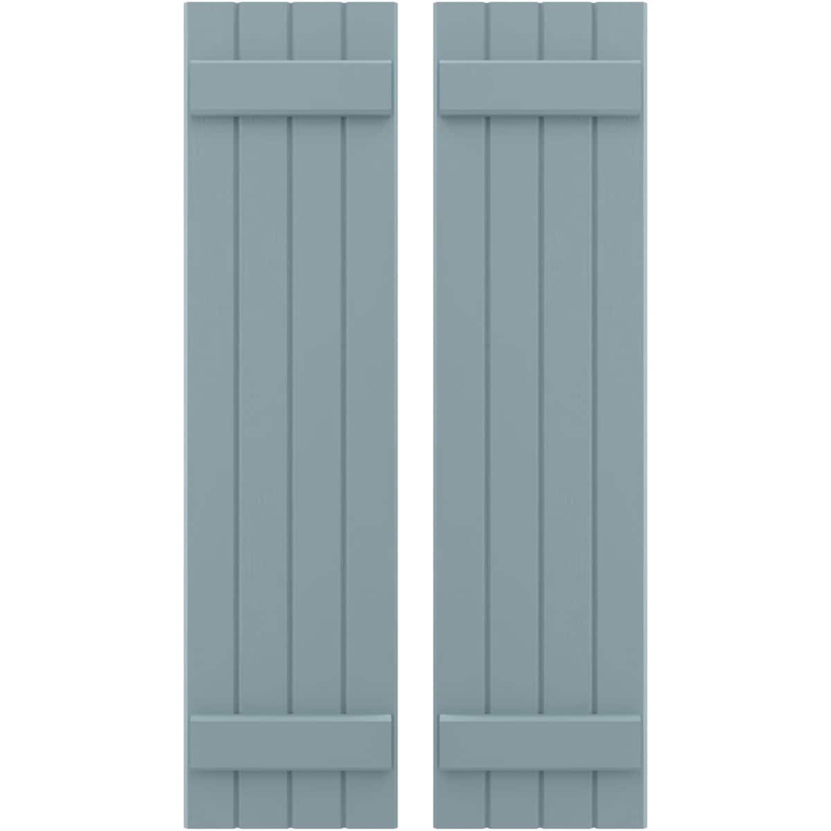 Ekena Millwork 14-in W x 84-in H Peaceful Blue Paintable/Stainable Board and batten Wood Exterior Shutters ( 2 -Pack )