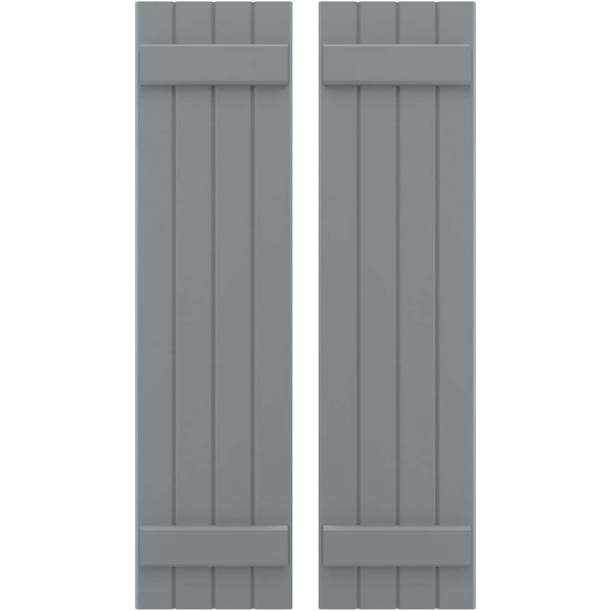 Ekena Millwork 14-in W x 48-in H Ocean Swell Paintable/Stainable Board and batten Wood Exterior Shutters ( 2 -Pack )