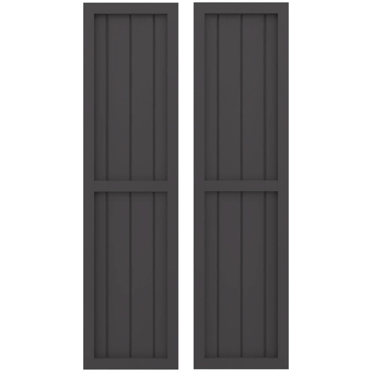 Ekena Millwork 14-in W x 51-in H Shadow Mountain Paintable/Stainable Board and batten Spaced with z-bar Wood Exterior Shutters ( 2 -Pack )