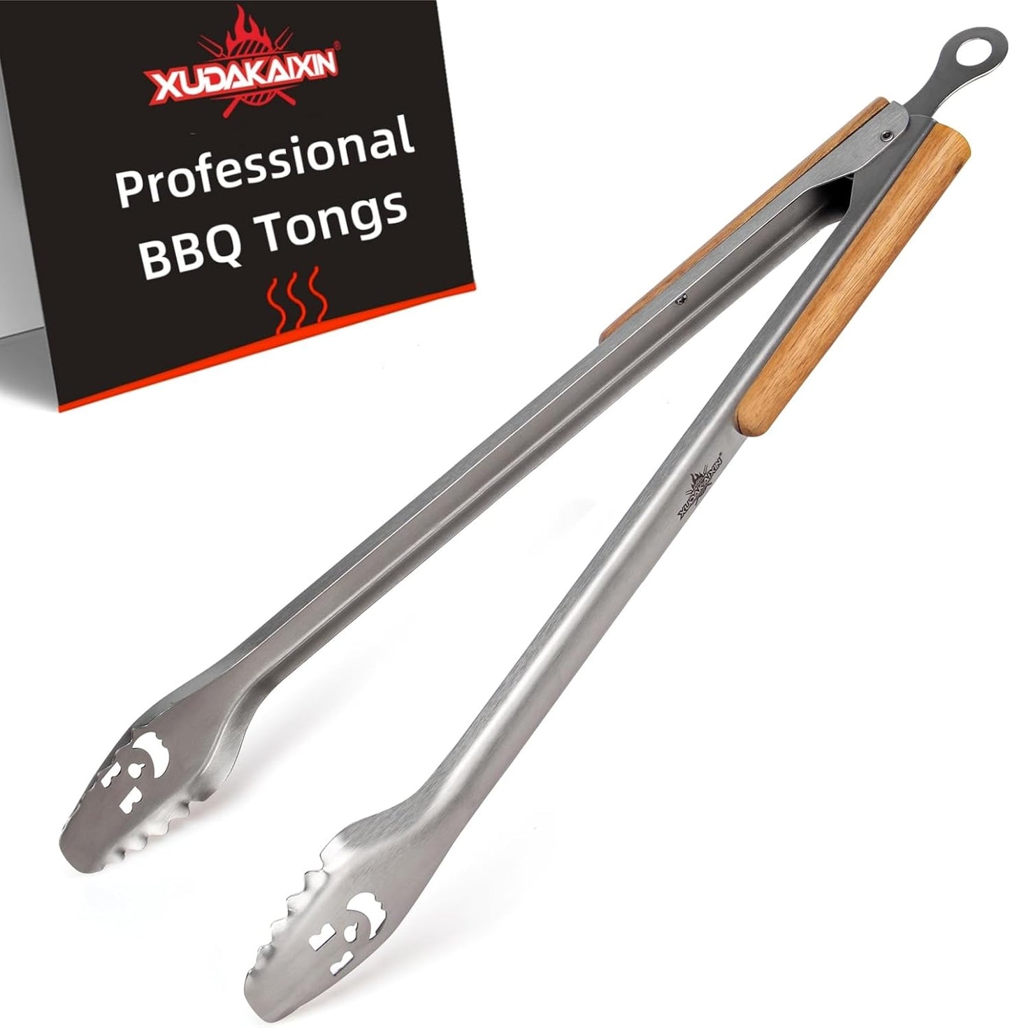 XUDAKAIXIN 25-Inch Very Long Stainless Steel BBQ Tongs with Extended Luxurious Acacia Handle \u2013 Durable and Easy-to-Clean Grilling Tool for Cooking, Kitchen Use, and Outdoor Barbecues
