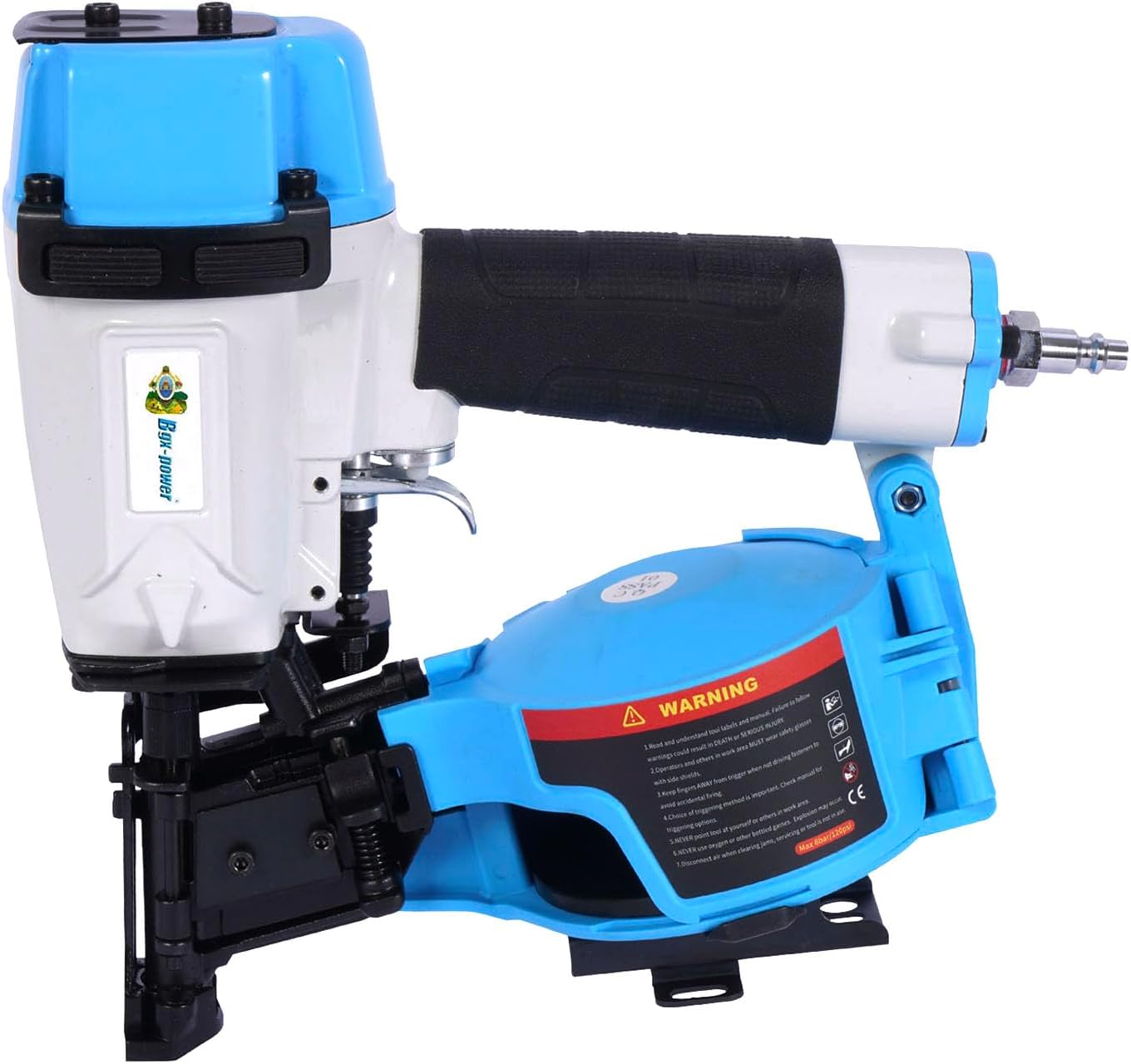 Honduras Style Roofing Nail Gun, 15 Degree CN45N Roofing Nailer 3\/4-Inch to 1-3\/4-Inch Coil Nails, 120-pcs Load Capacity Coil Nailer