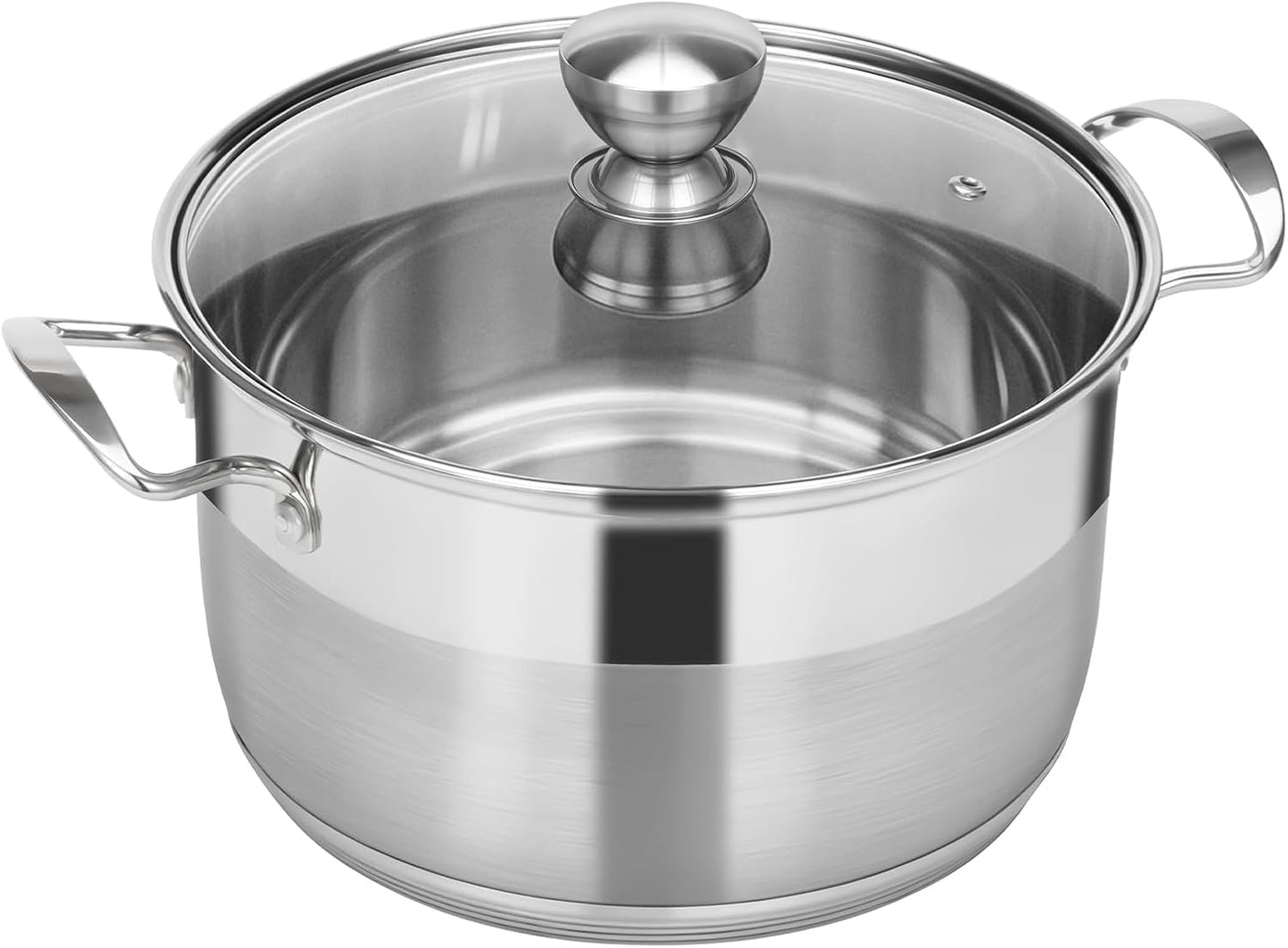 Ohtomber Stainless Steel Stock Pot - 12 Quart Large Cooking Pot with Lid for Pasta, Soup, Spaghetti, Nonstick Thick Base Deep Stockpot, Kitchen Cookware for Stew, Simmer, Boiling, Canning