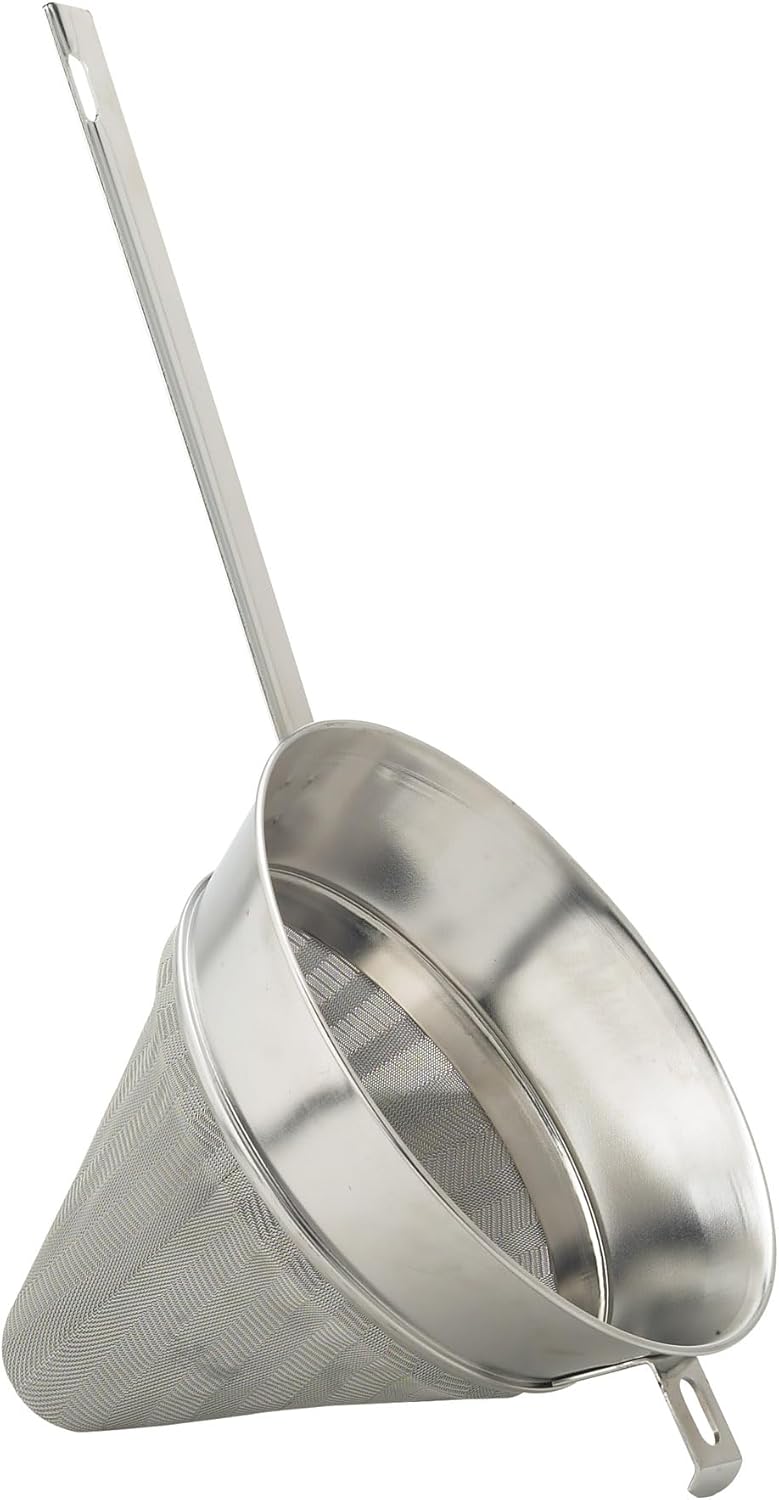 HIC Kitchen Chinois Fine-Mesh Cone-Shaped Sieve, 18\/8 Stainless Steel, 7-Inch Diameter