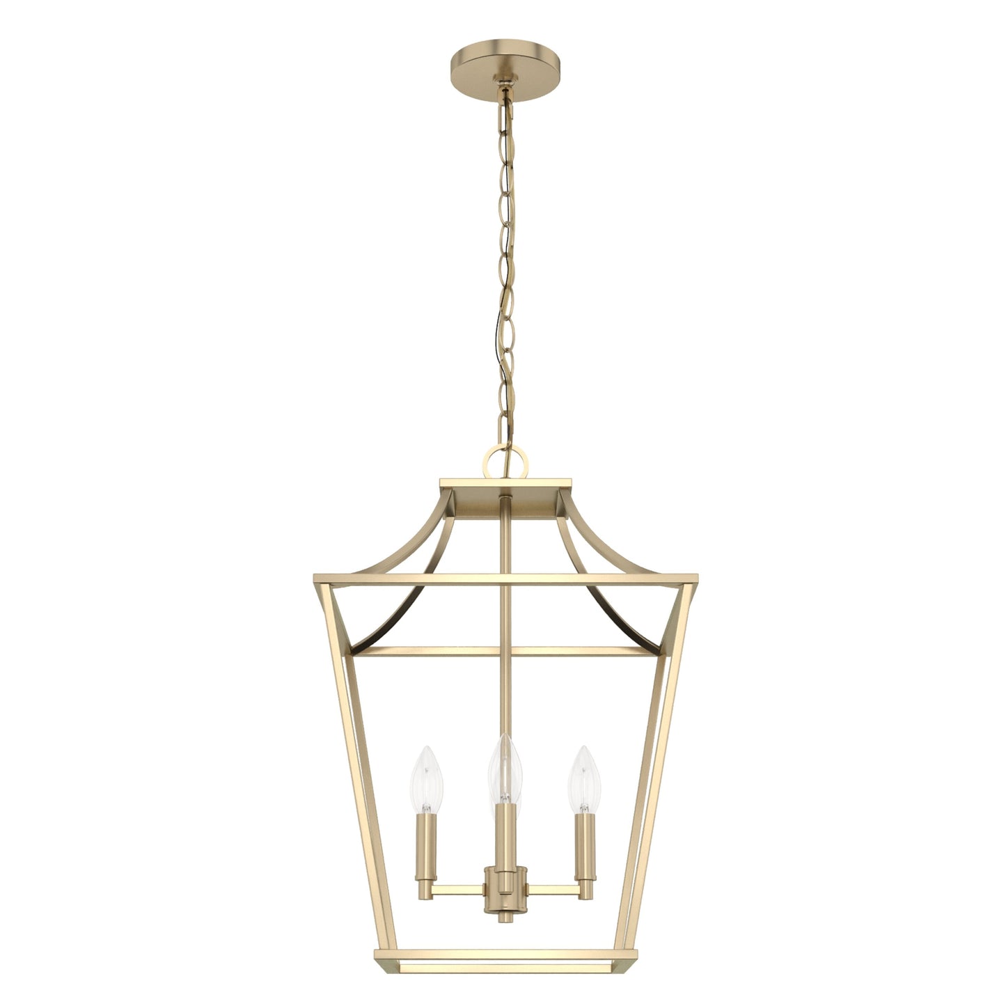 Hunter Laurel Ridge 4 -Light Alturas Gold Transitional Lantern Medium Hanging Kitchen island light 5134329