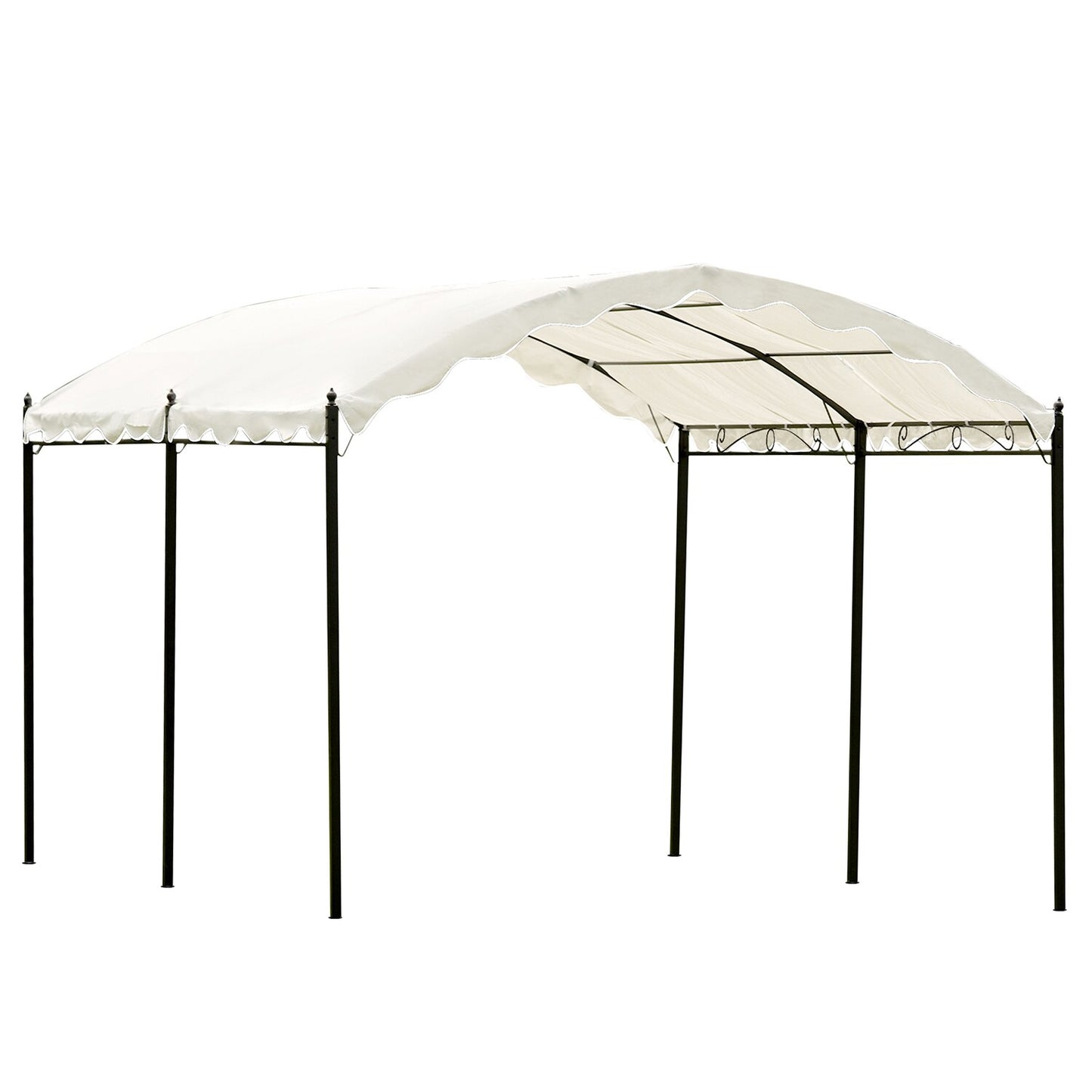 Bybafun 10-Feet x 13-Feet Rectangle Off-White Fabric Polyester Roof Pop-up Gazebo