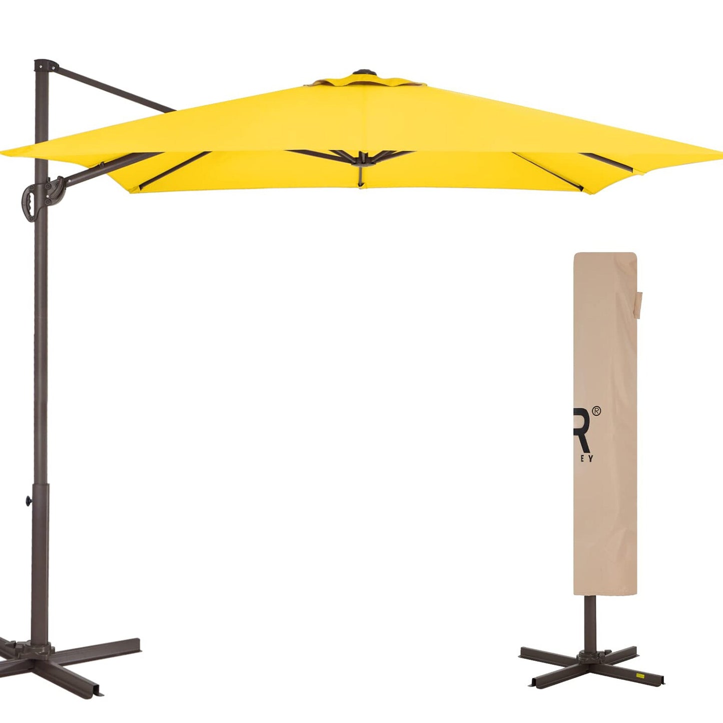 JEAREY 8.2-Feet Aluminum Offset Patio Umbrella