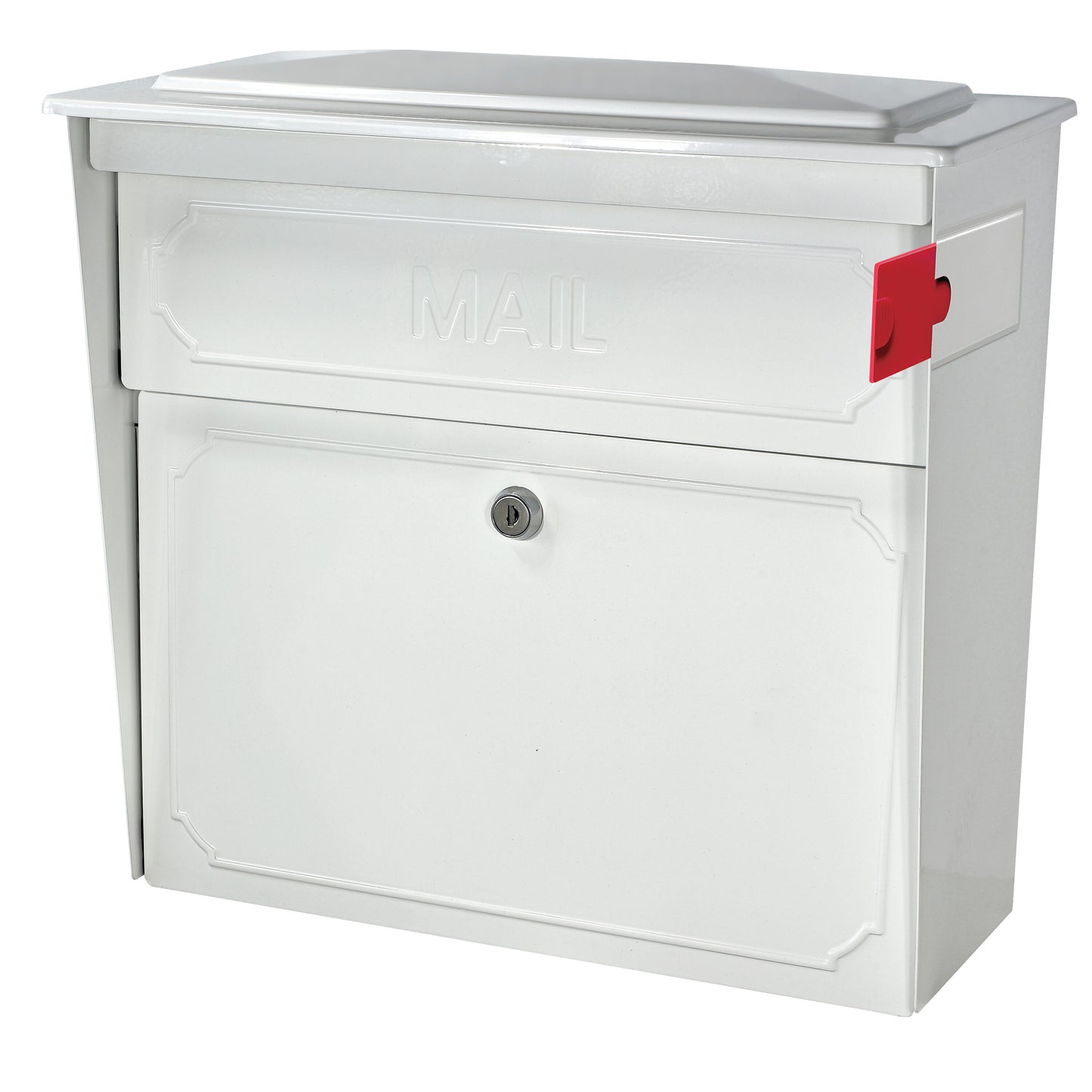Mail Boss Wall Mount White Metal Large Lockable Mailbox 7179