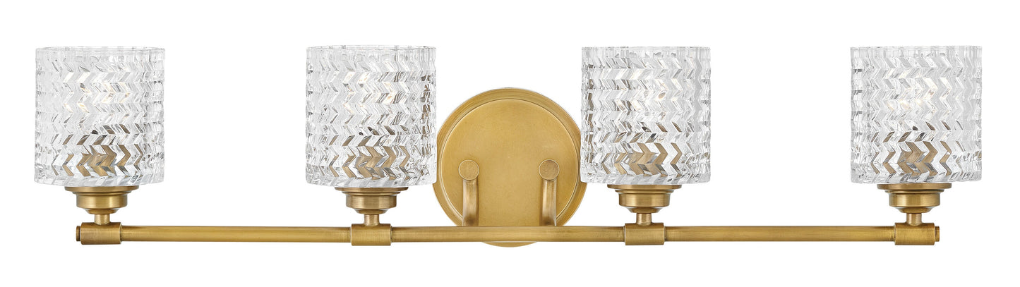 Hinkley Elle 32-in 4 -Light Brushed Brass Traditional Vanity light 5662988