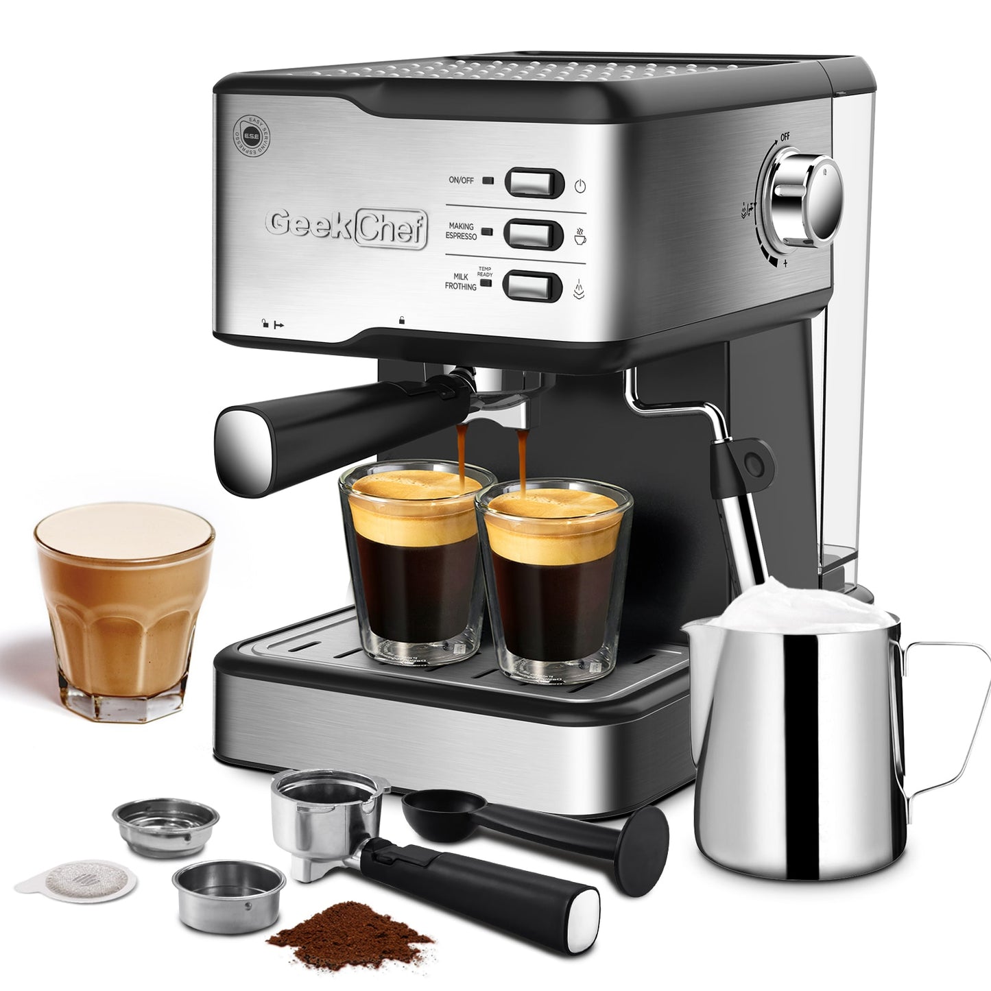 Jeremy Cass 2-Cup Programmable Drip Coffee Maker with Automatic Shut-off (Sliver) GBKDO303