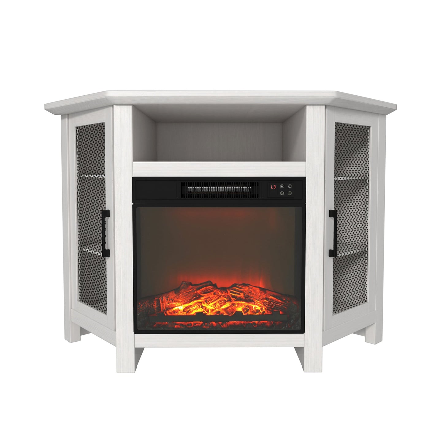 Clihome 44.45-in W White TV Stand with Fan-forced Electric Fireplace CL-SX1BJ48WH