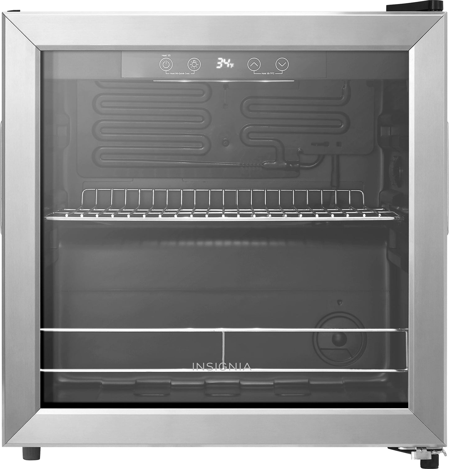 Insignia™ - 48-Can Beverage Cooler - Stainless Steel