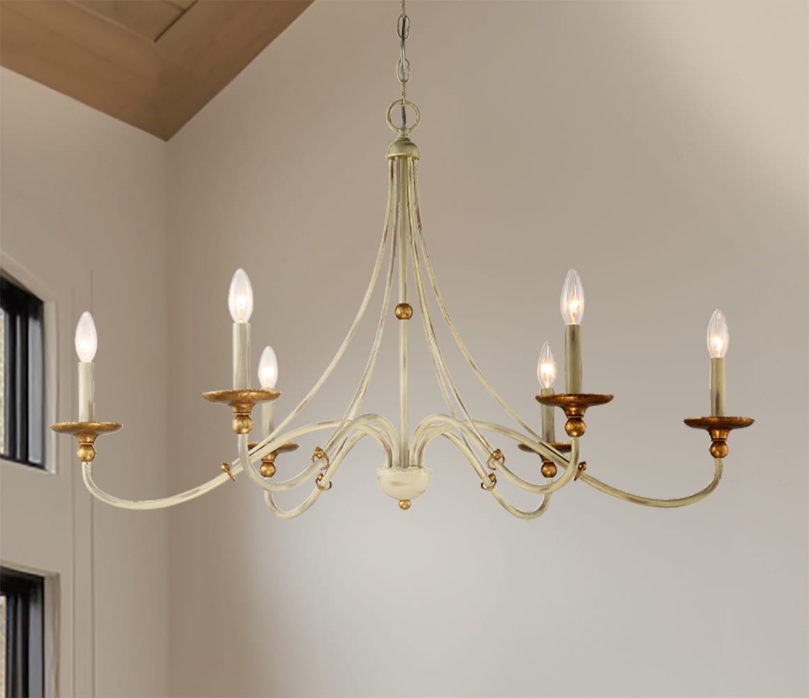 Minka Lavery Westchester County 6 -Light Multiple finishes White Traditional For Use in Bedrooms, Dining Rooms, Foyers, Living Rooms Chandelier 2676434
