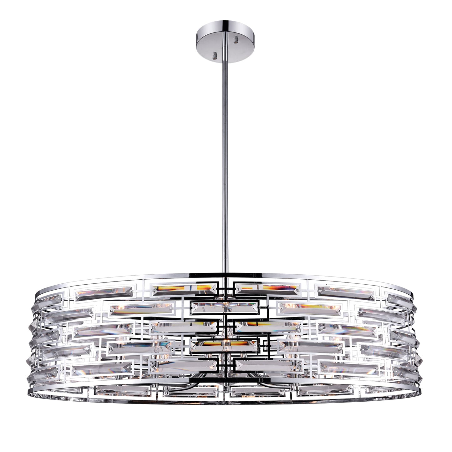 CWI Lighting Petia 8 -Light Chrome Mixed material Chandelier