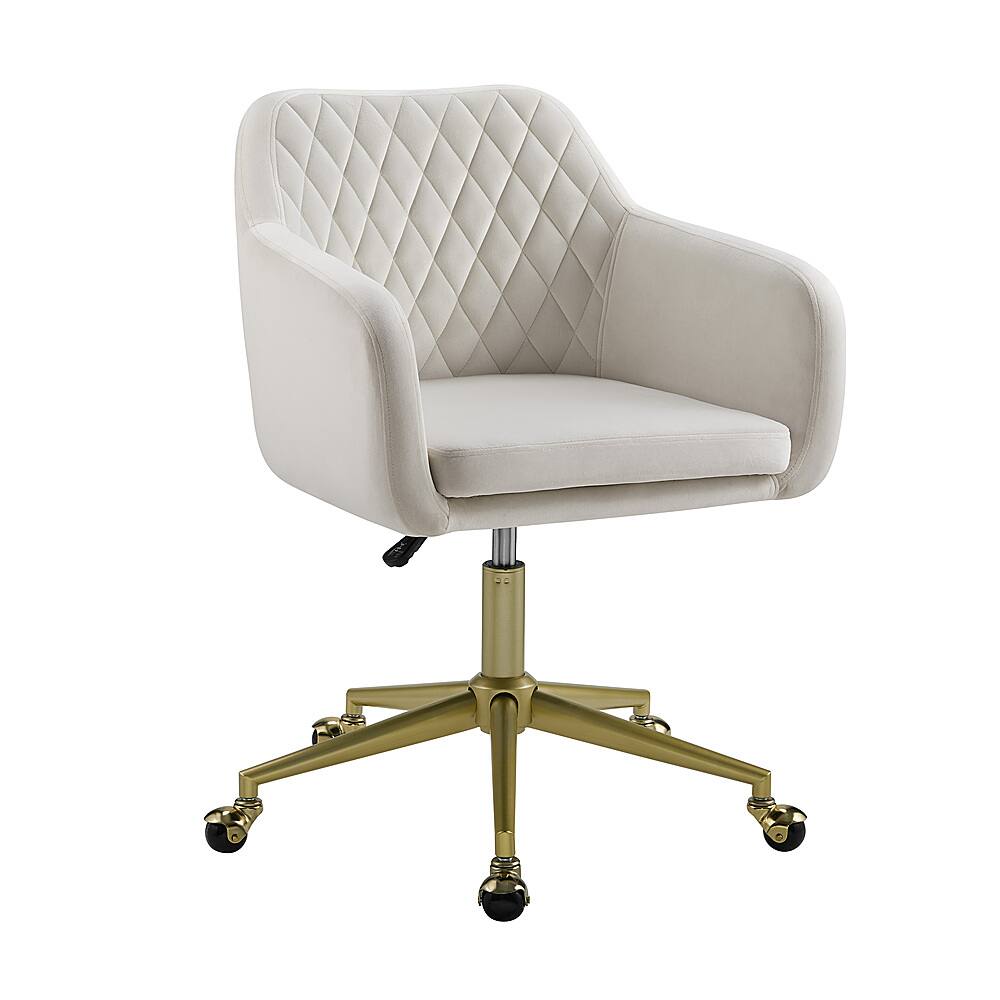 Linon Home Décor - Vernson Quilted Office Chair With Arms - Off-White