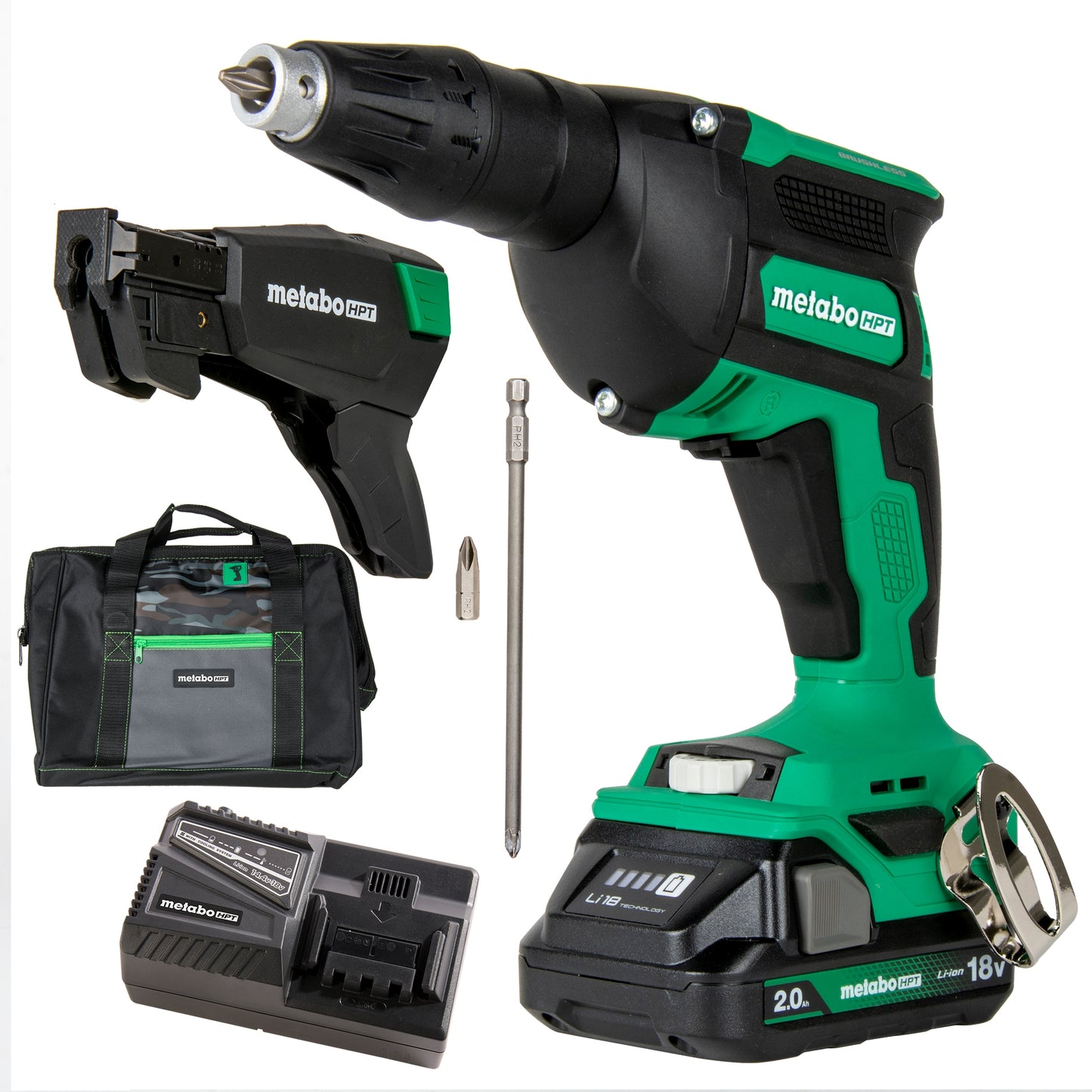 Metabo HPT 18-volt Lithium Ion (li-ion) Collated Fastener Brushless Screw Gun Kit W18DAQBM