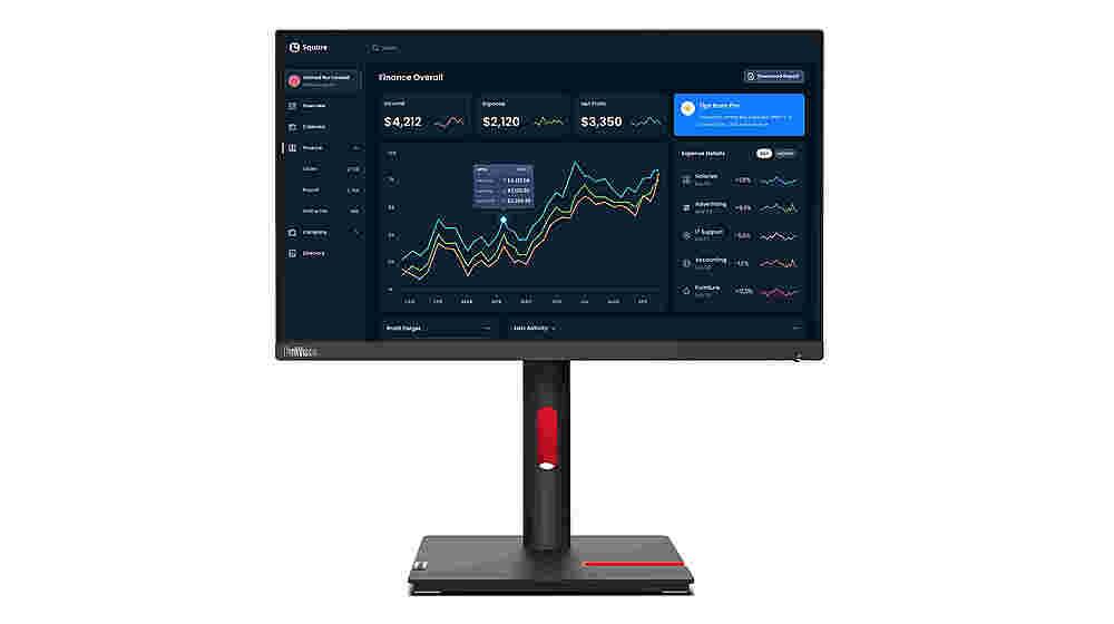 Lenovo - ThinkVision 21.5" IPS LED FHD 60hz Monitor (HDMI, USB, VGA) - Raven Black