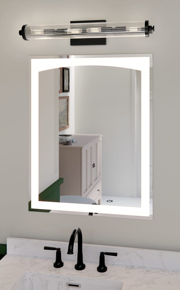 Kichler Azores 25-in 4 -Light Black Industrial Vanity light bar 5696753