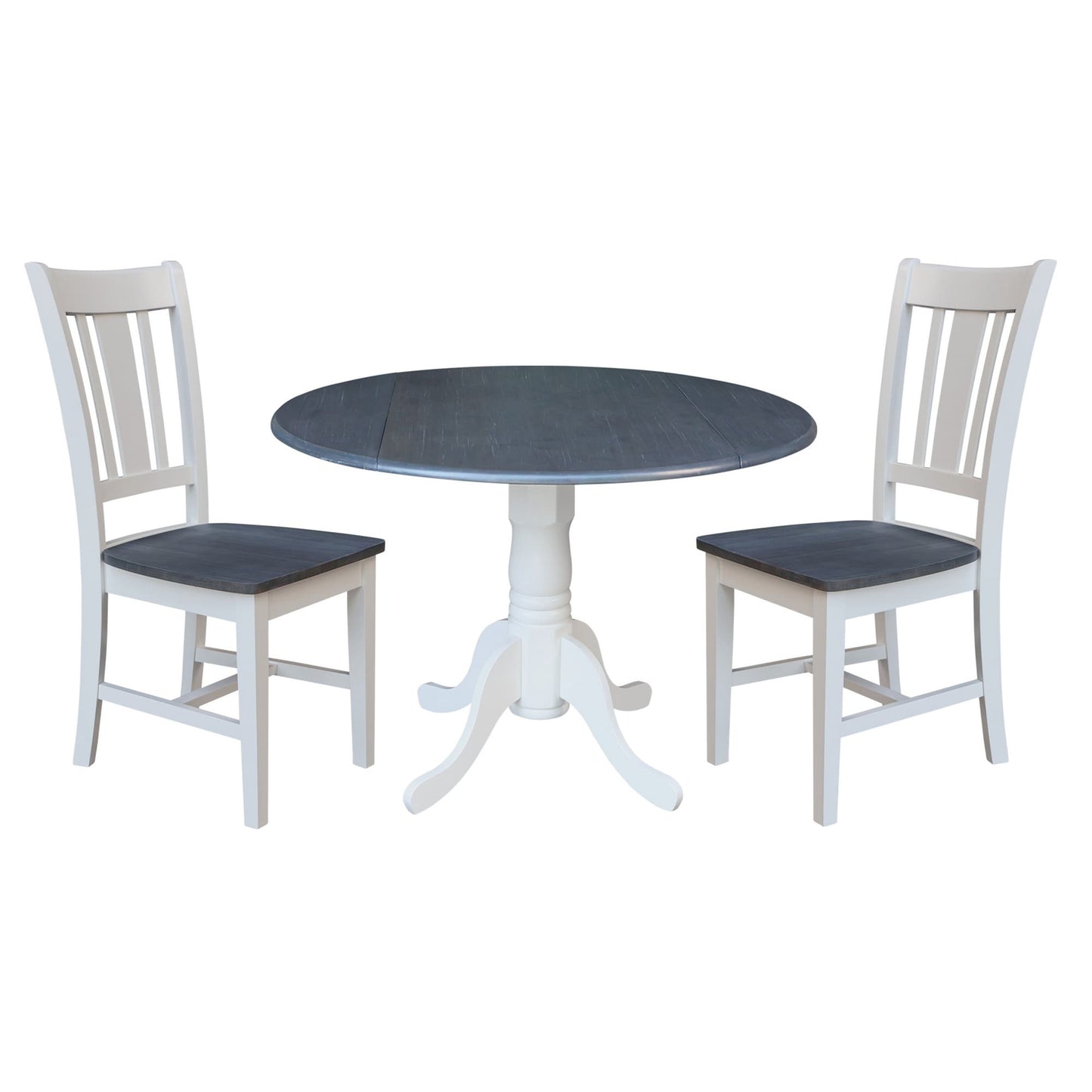 International Concepts White/heather gray Casual Dining Room Set with Round Table ( Seats 4 )