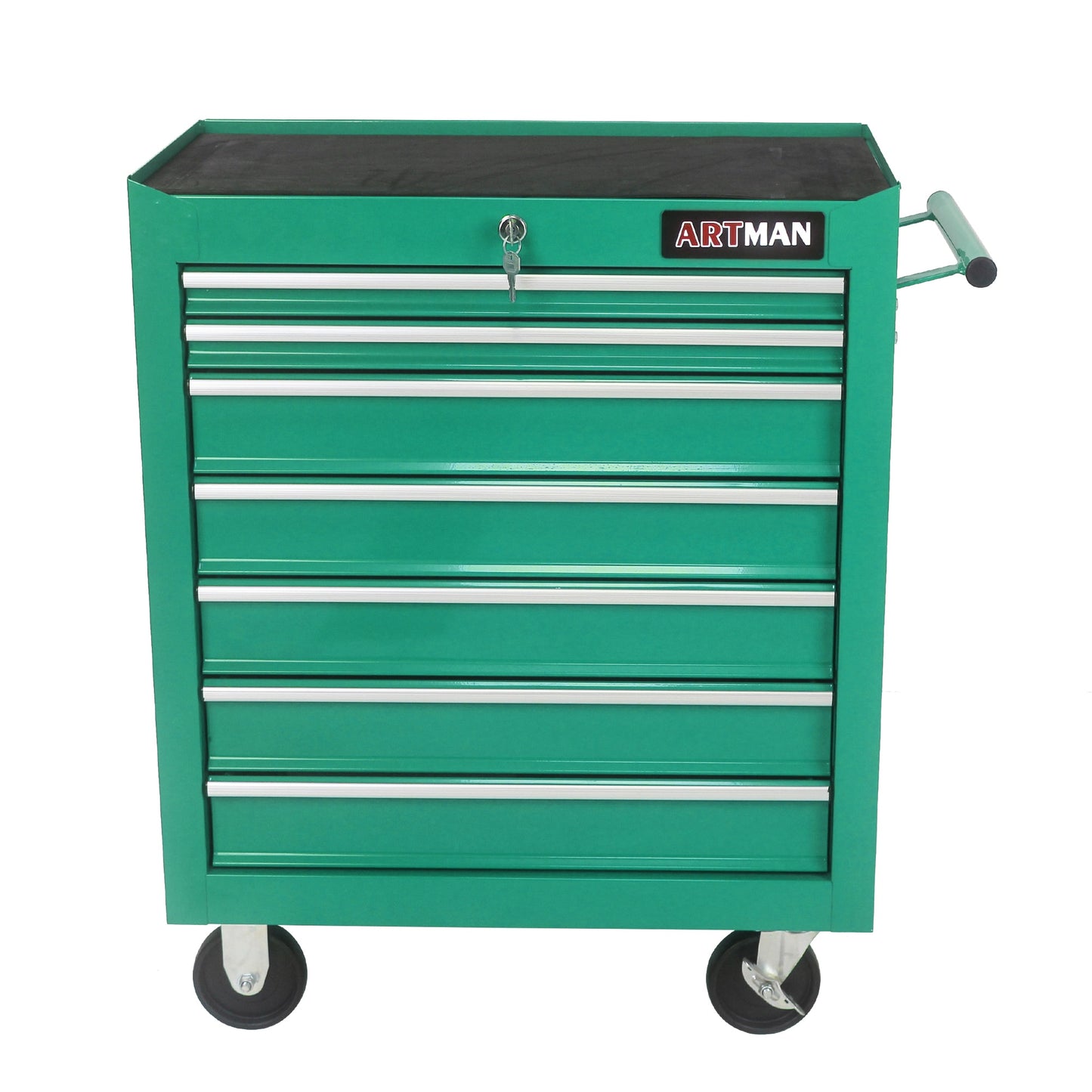 Siavonce Workshop Tool Trolley 24.2-in W x 29.9-in H 7-Drawer Metal Rolling Tool Cabinet (Green) ZX-06458