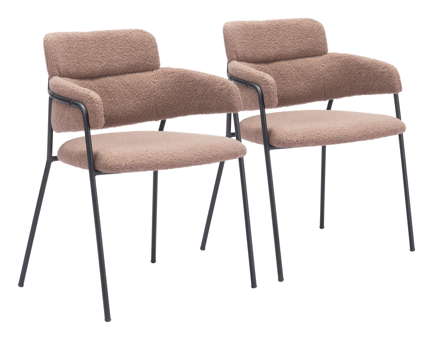 ZUO Set of 2 Contemporary/Modern Polyester/Polyester Blend Upholstered Dining Arm Chair (Wood Frame)