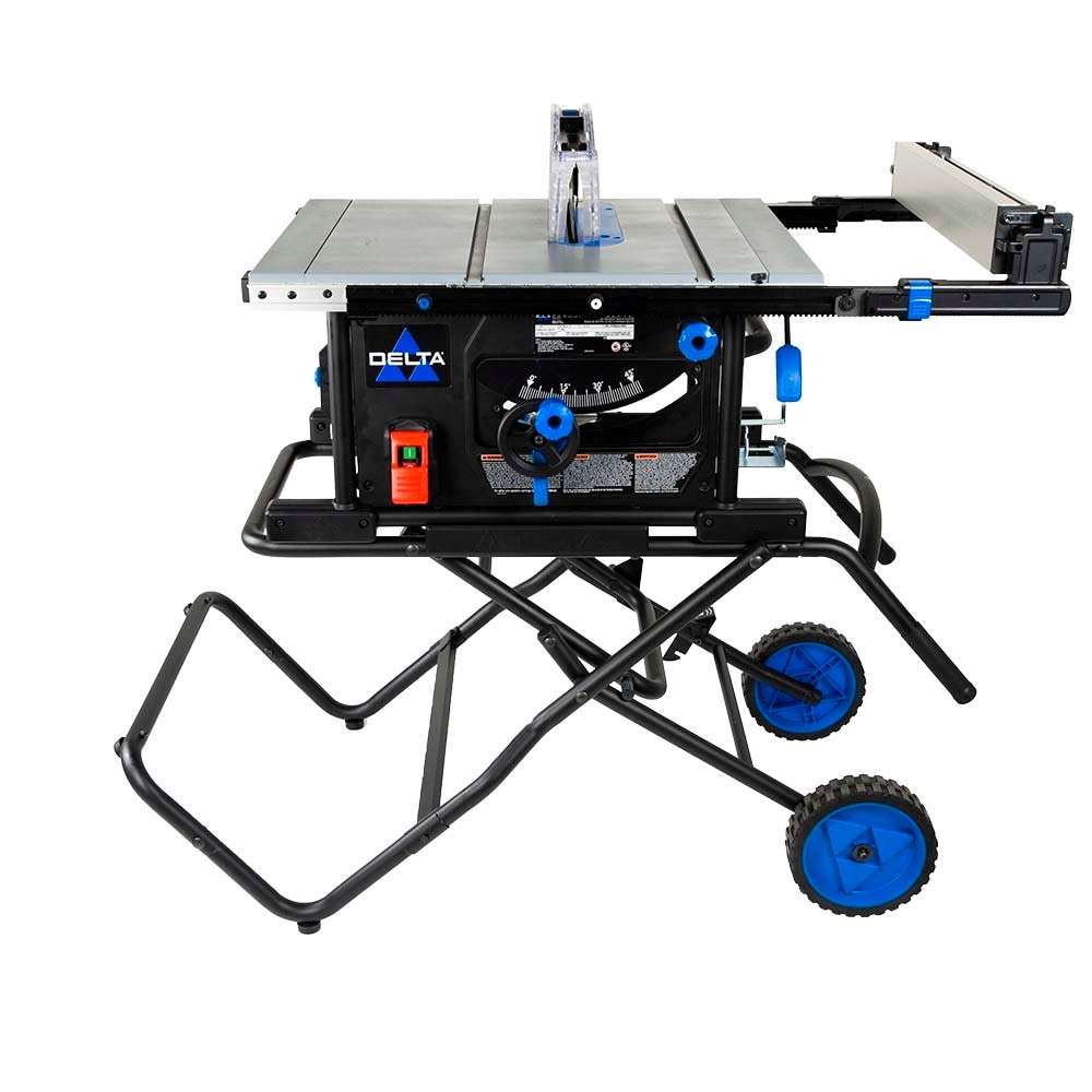 Delta 10-in 15-Amp 120-Volt Corded Portable Jobsite Table Saw with Foldable Rolling Stand 36-6023