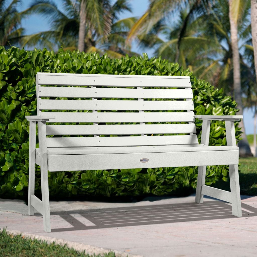highwood Riverside 50.1-in W x 36-in H Coconut White Plastic Garden Bench