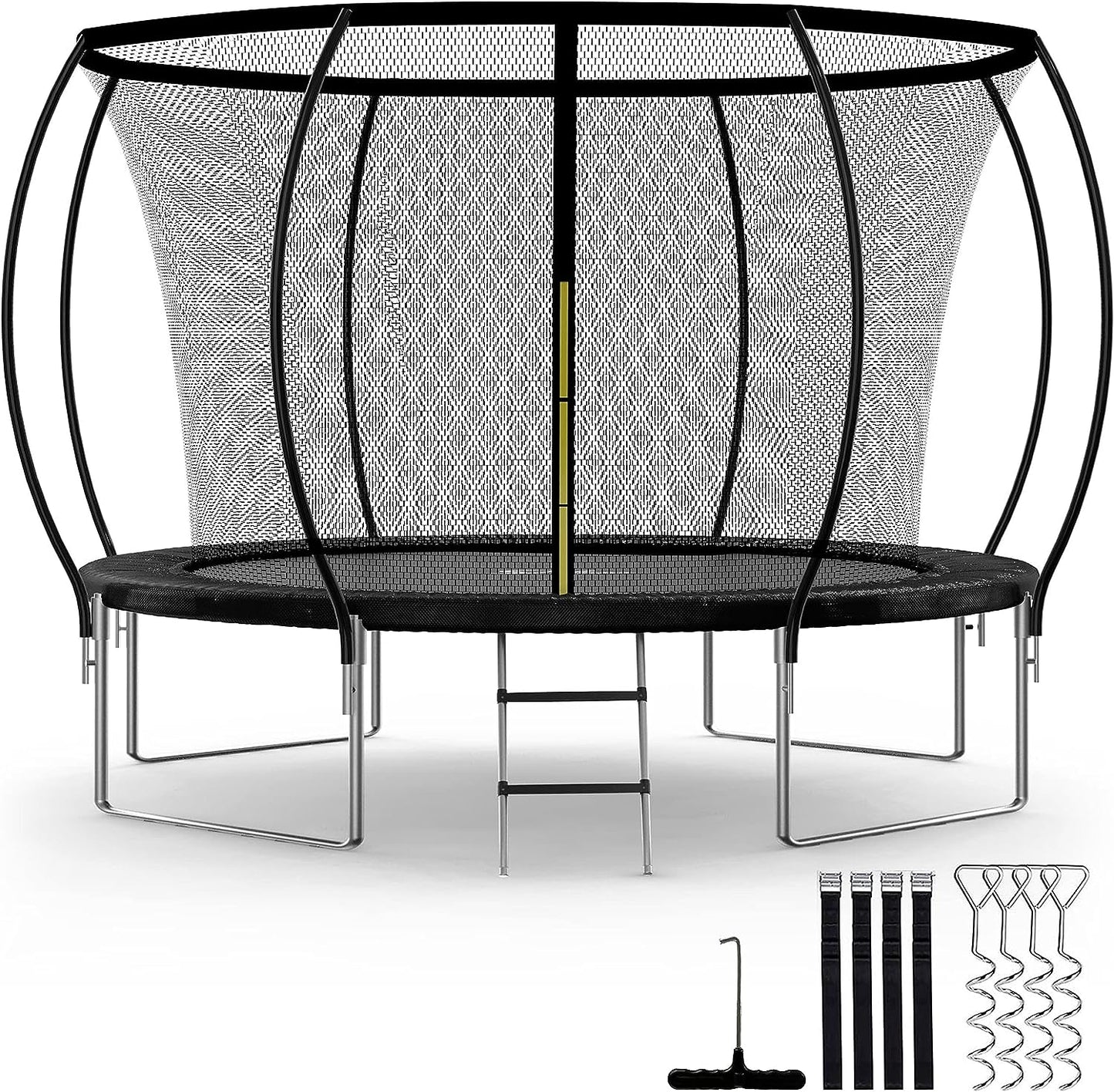 Siavonce Trampolines 8.5-ft Round Kids in Black
