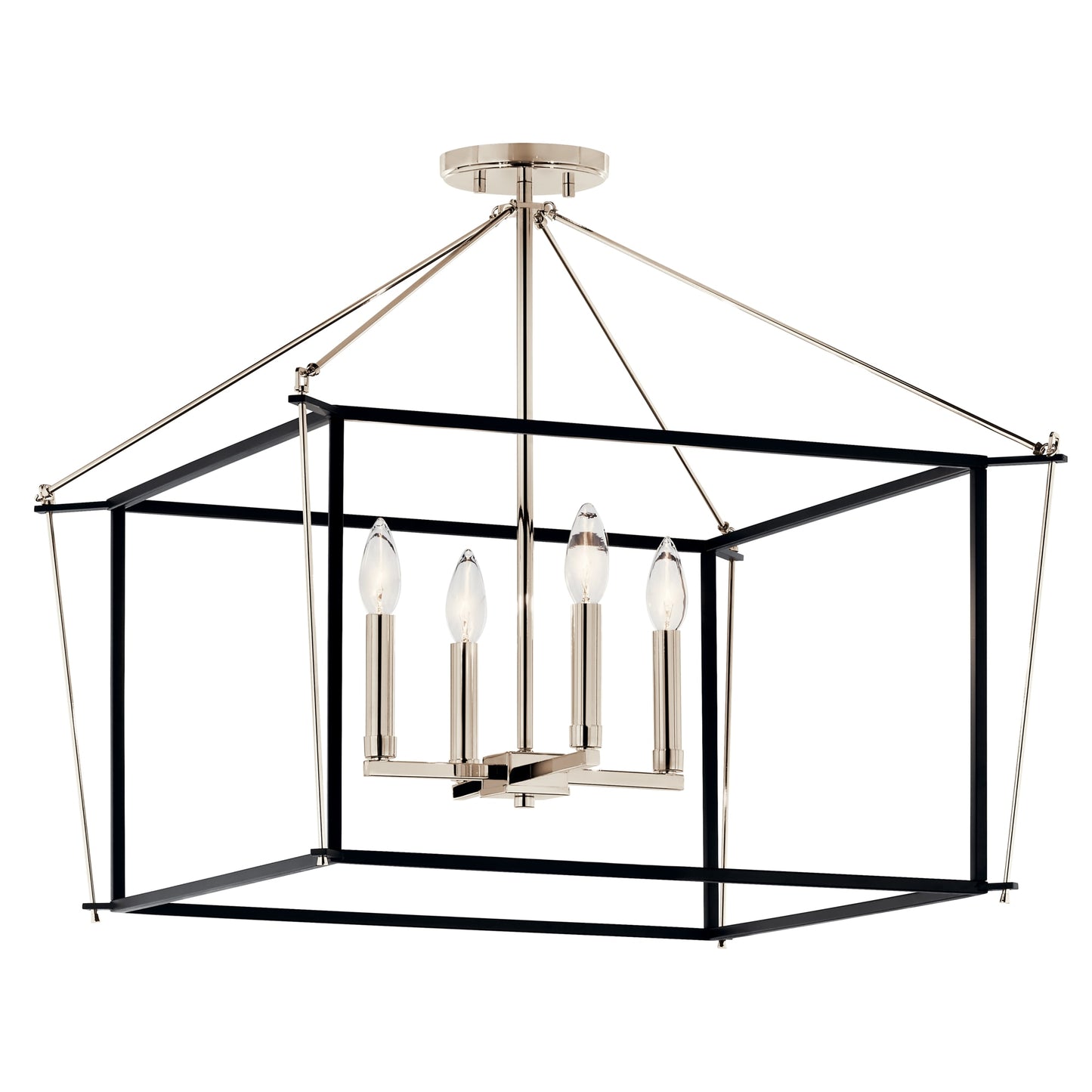 Kichler Eisley 4 -Light 24-in Polished Nickel Semi Flush Mount Light 6010842