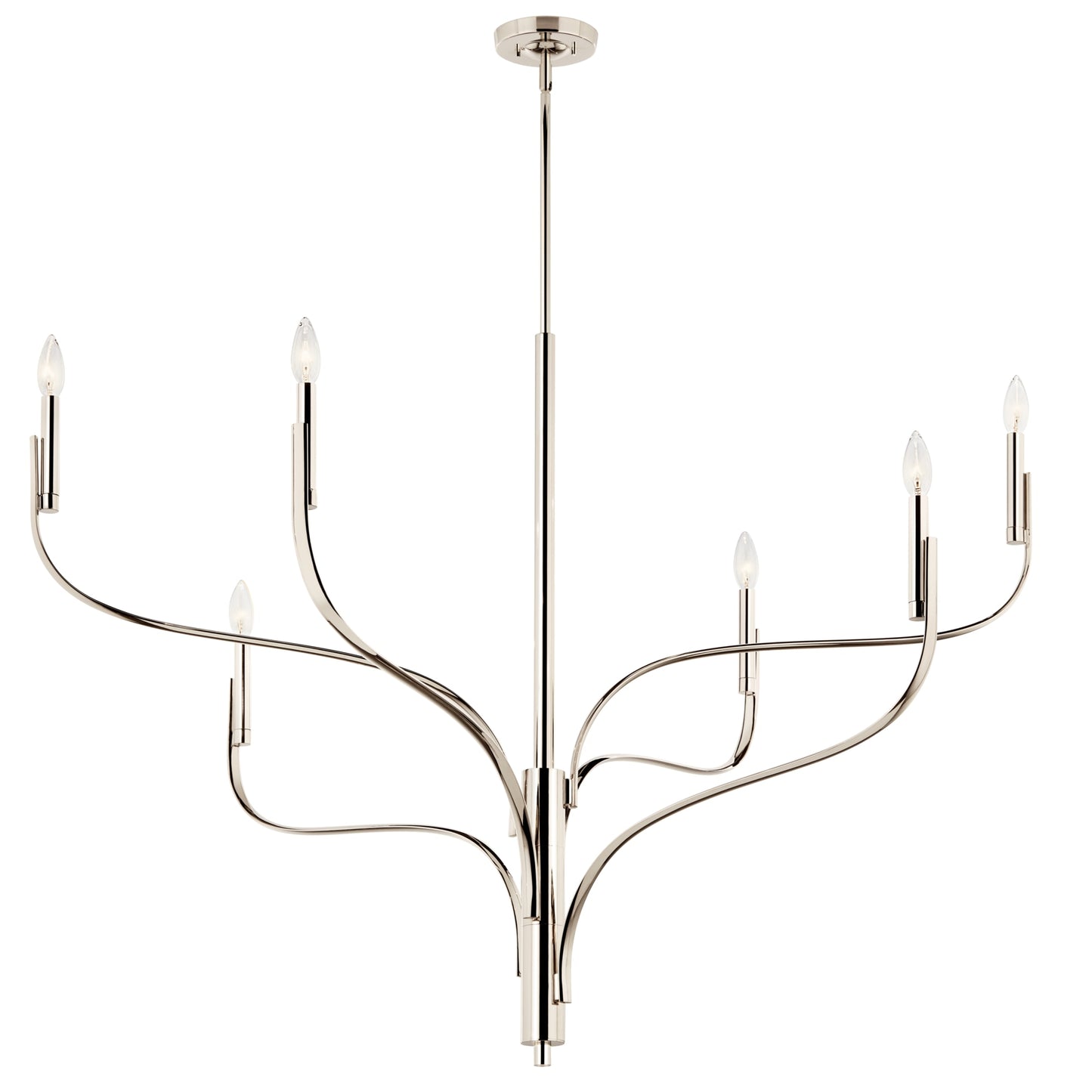 Kichler Livadia 6 -Light Polished Nickel Modern/contemporary Bare bulb For Use in Bedrooms, Dining Rooms, Foyers, Kitchens, Living Rooms Chandelier 6297459