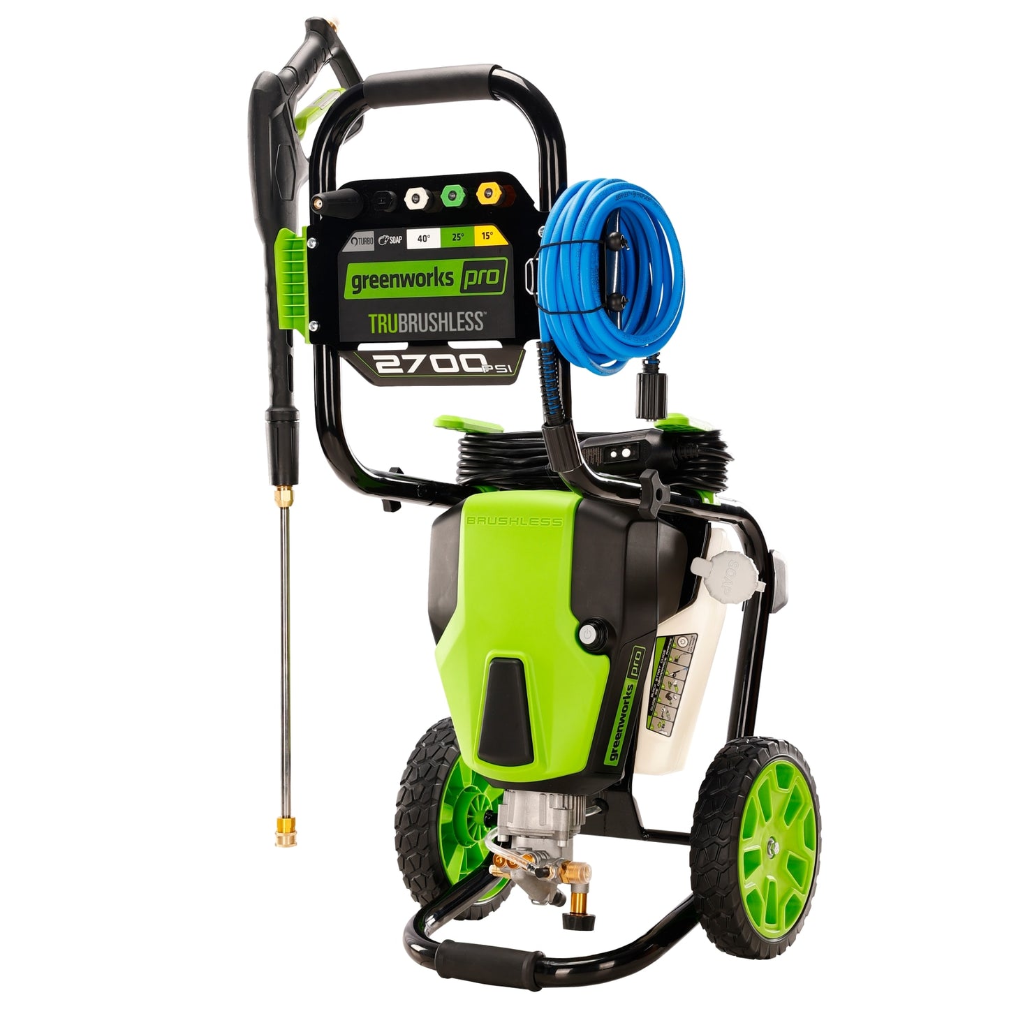 Greenworks Pro 2700 PSI 2.3-GPM Cold Water Electric Pressure Washer with 5 Spray Tips GPW2700