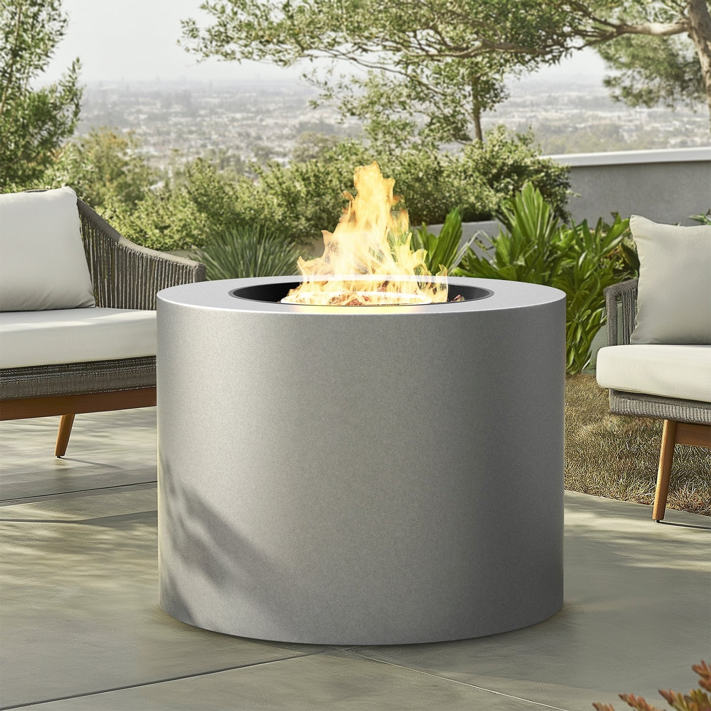 Kinger Home LOREN 32-in W 50000 Maximum BTUs Steel Round Liquid propane Fire pit