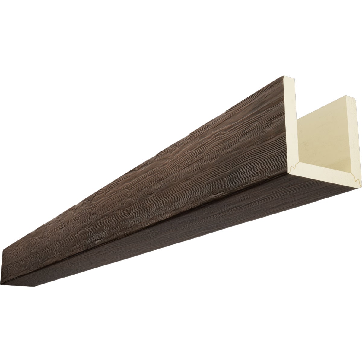 Ekena Millwork Rough Sawn 1-in x 6-in x 8-ft Aged Finished Polyurethane U-Shaped Decorative Beam