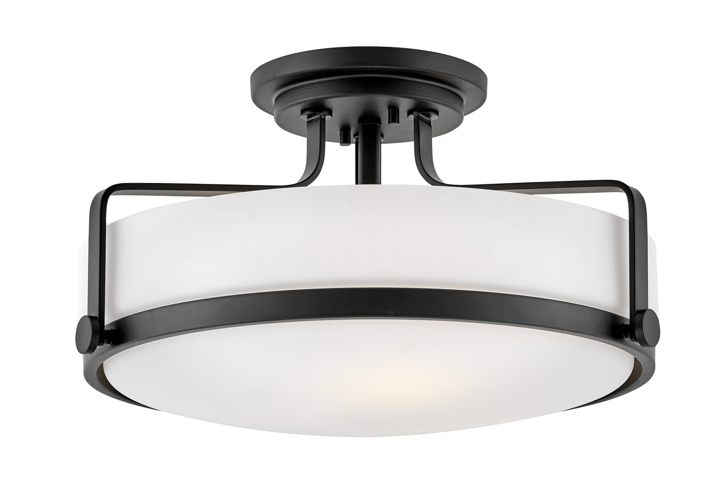 Hinkley Harper 3 -Light 18-in Satin Black Semi Flush Mount Light 6588865