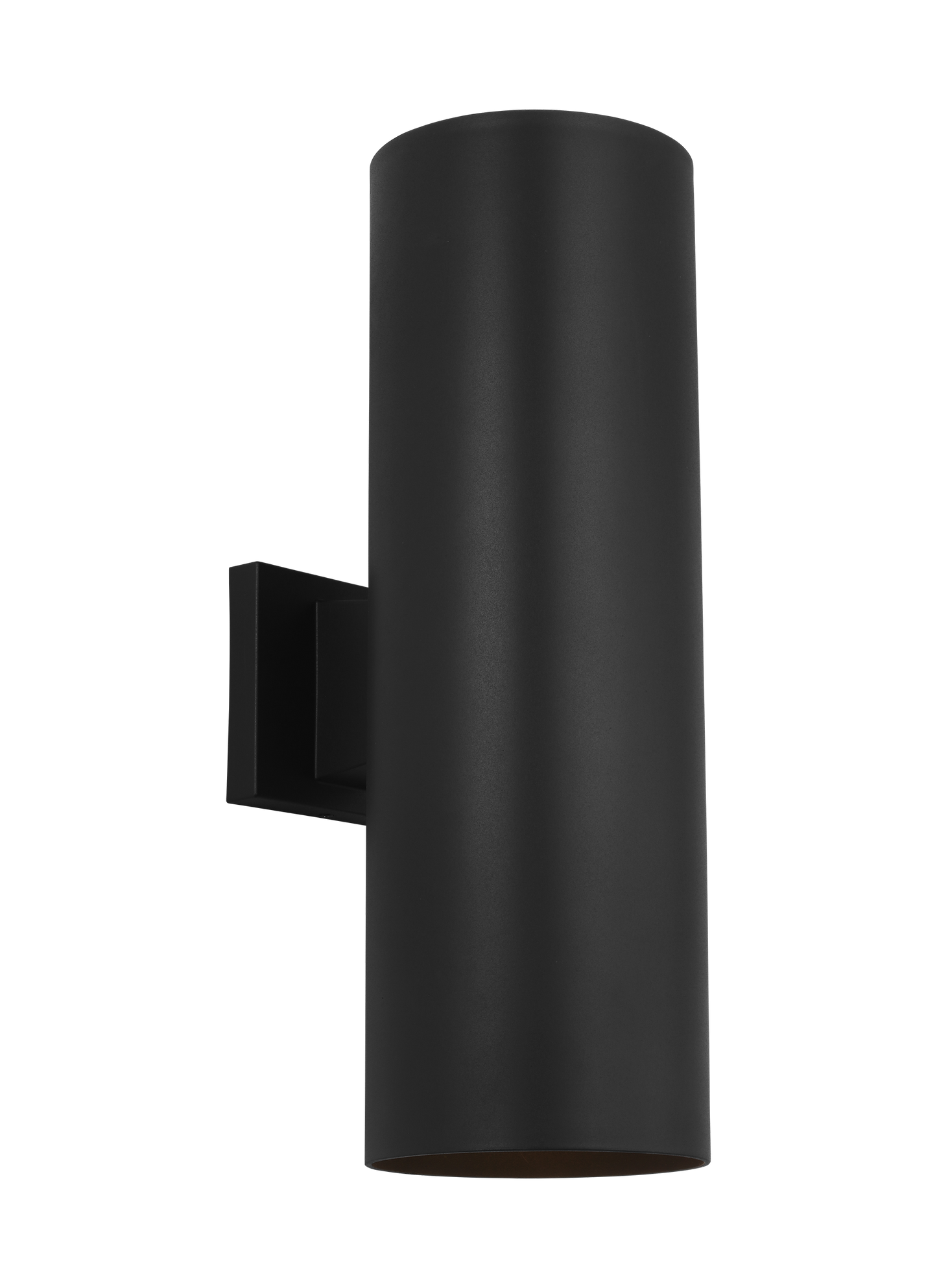 Generation Lighting Outdoor Cylinders Coastal 2 -Light 18-in H Black Hardwired Outdoor Wall Light